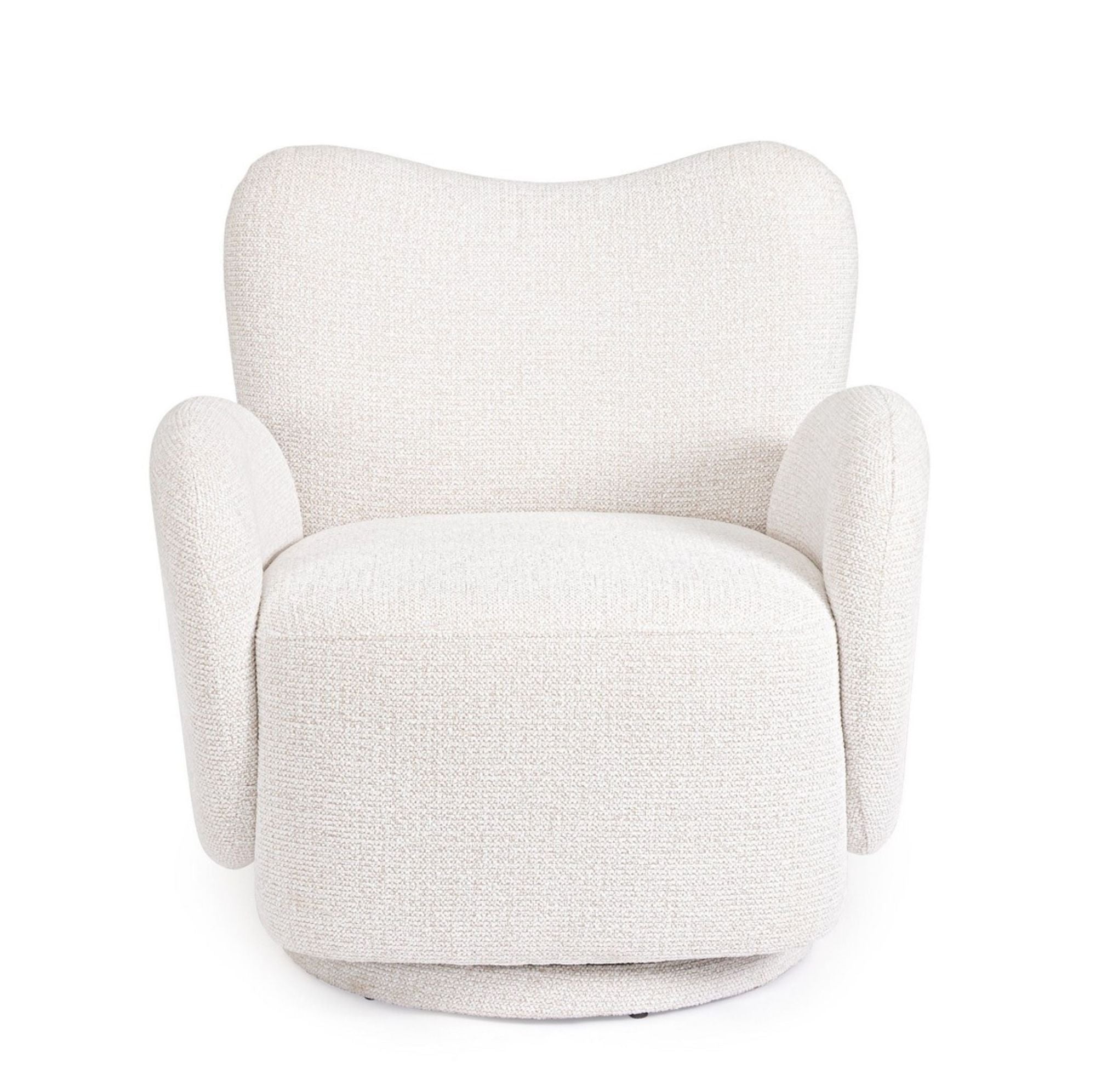 Detailaufnahme Oberfläche | Indoor Sofa Sessel Harper Weiss | Drehbar 360° | zeitloses Design, hochwertig verarbeitet, ideal für Wohn- und Essbereich