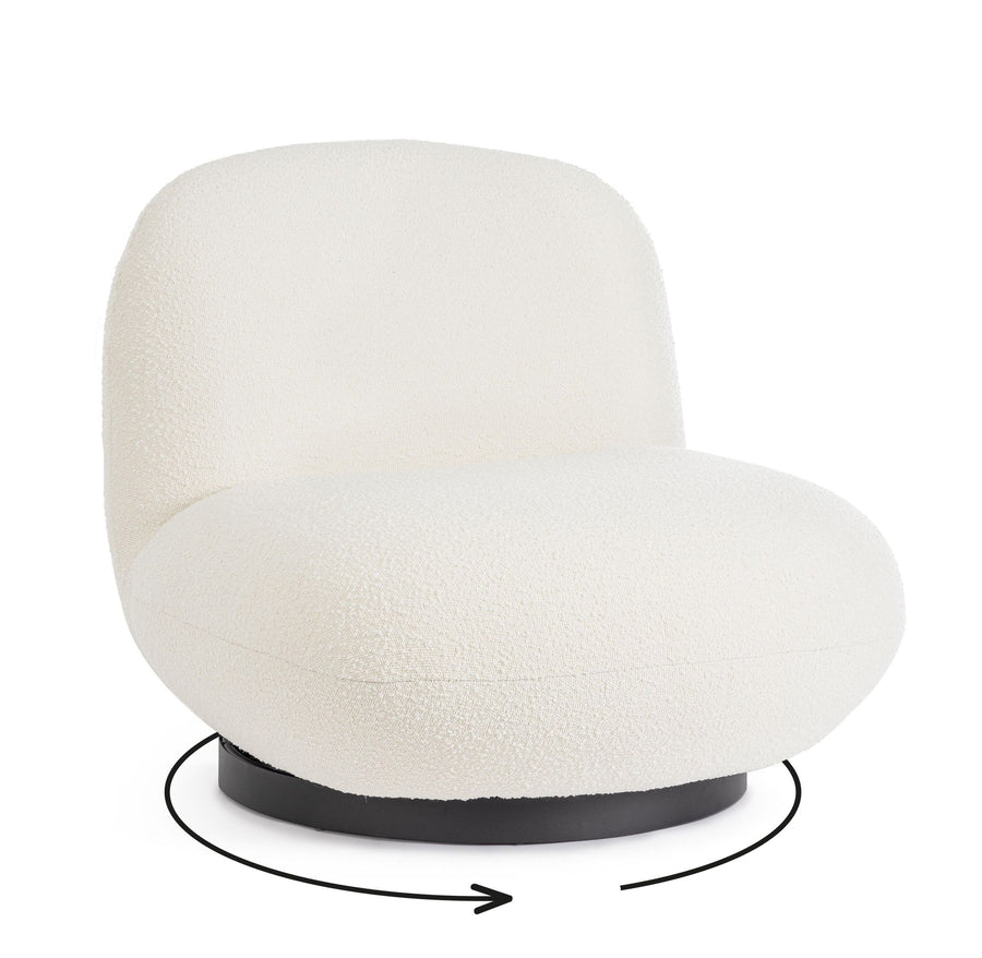 Sessel drehbar Margot Weiss Boucle