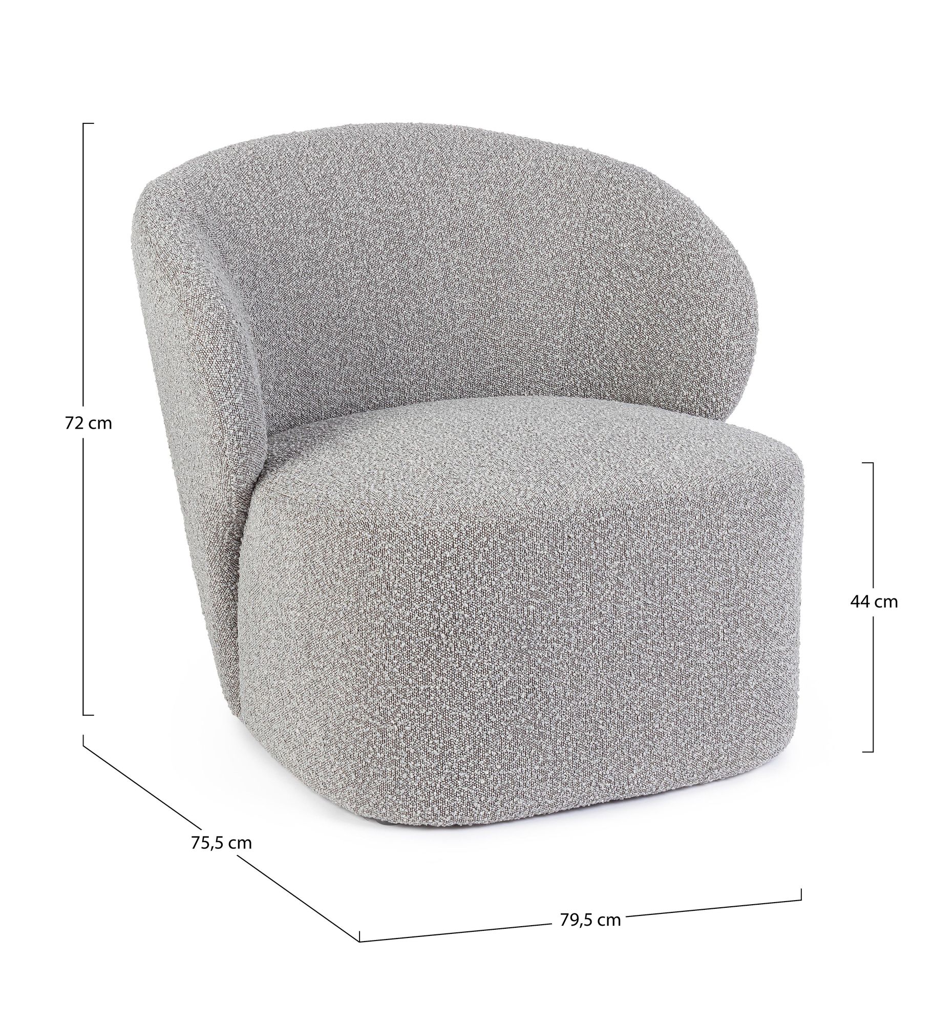 Indoor Sofa Sessel Babila Grau im Wohnambiente | zeitloses Design, hochwertig verarbeitet, ideal für Wohn- und Essbereich | Ansicht 08