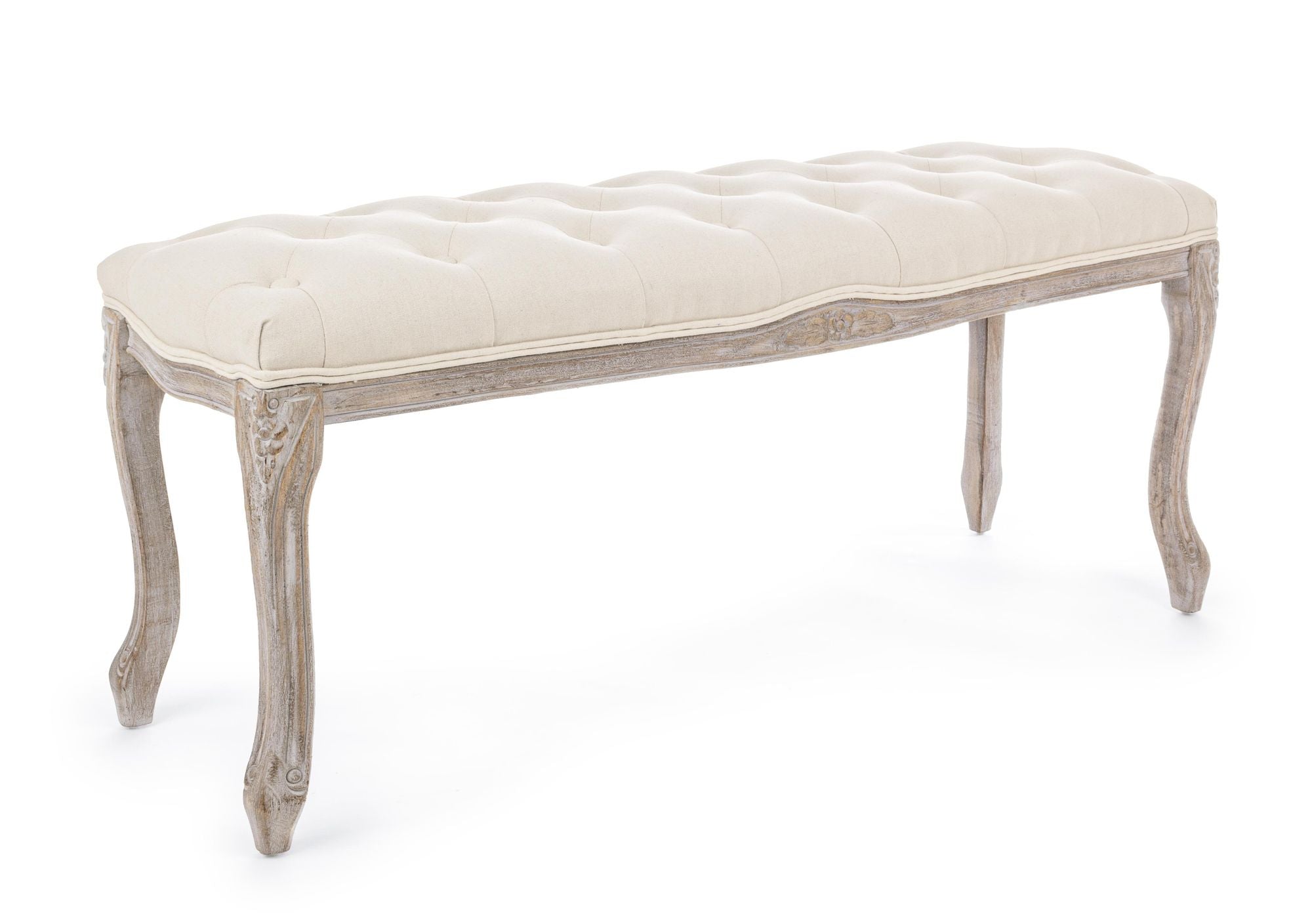 Indoor Sofa Bank Mathilde Naturale in natur | Bizzotto | zeitloses Design, hochwertig verarbeitet, ideal für Wohn- und Essbereich