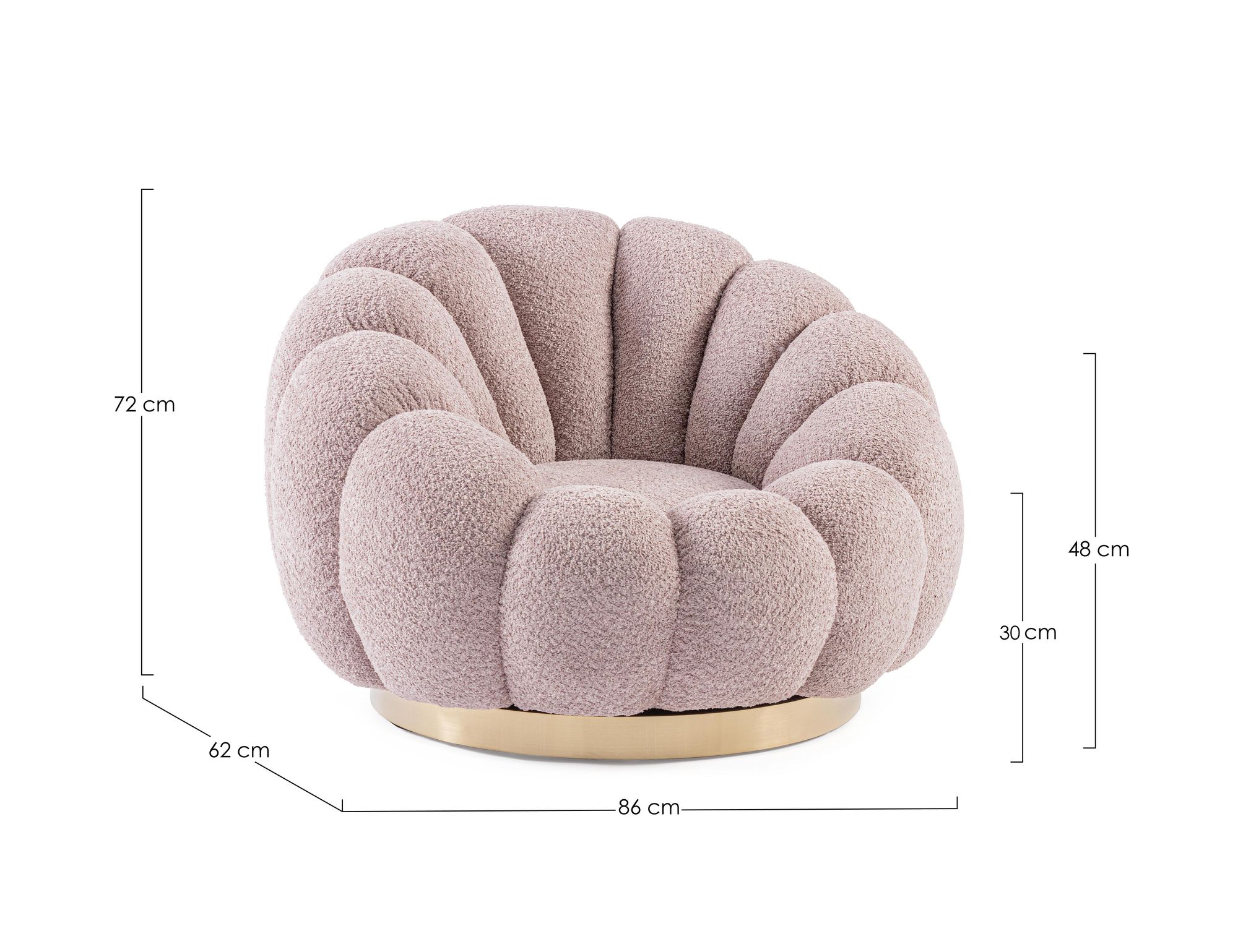 Indoor Sofa Sessel drehbar Florel Altrosa im Wohnambiente | zeitloses Design, hochwertig verarbeitet, ideal für Wohn- und Essbereich | Ansicht 08