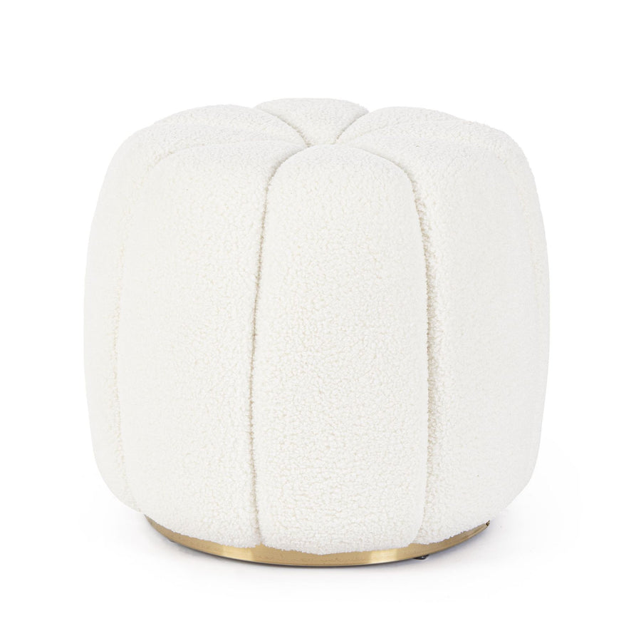 Indoor Sofa Pouf Pouf Karolina Ru Weiss in weiß | Bizzotto | zeitloses Design, hochwertig verarbeitet, ideal für Wohn- und Essbereich