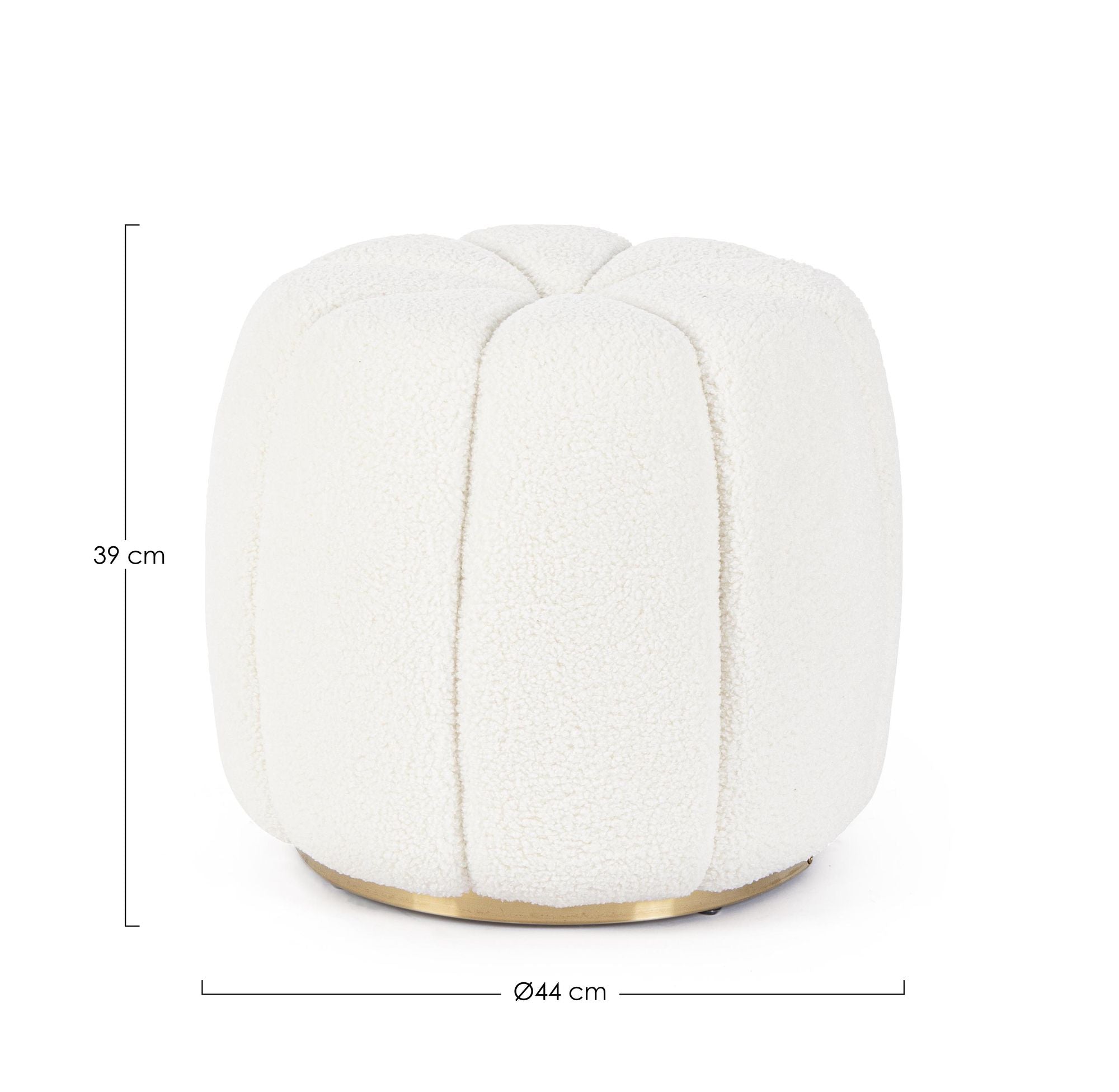 Detailaufnahme Oberfläche | Indoor Sofa Pouf Pouf Karolina Ru Weiss | zeitloses Design, hochwertig verarbeitet, ideal für Wohn- und Essbereich