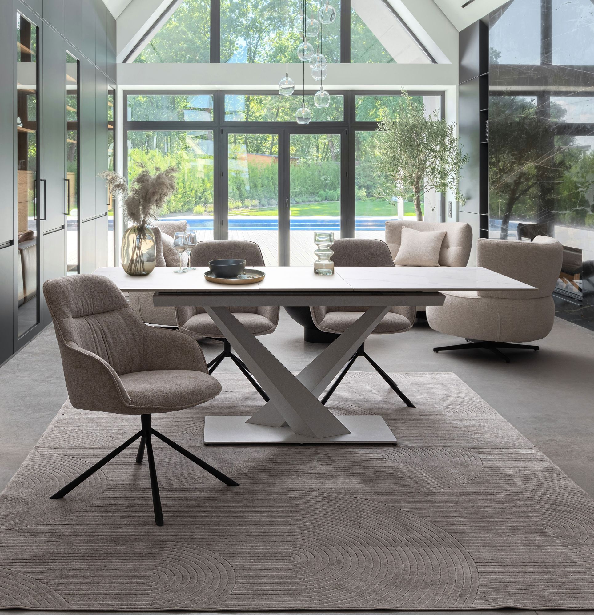 Indoor Sofa Sessel Gonnie Ecru' Gepunktet im Wohnambiente | zeitloses Design, hochwertig verarbeitet, ideal für Wohn- und Essbereich | Ansicht 09