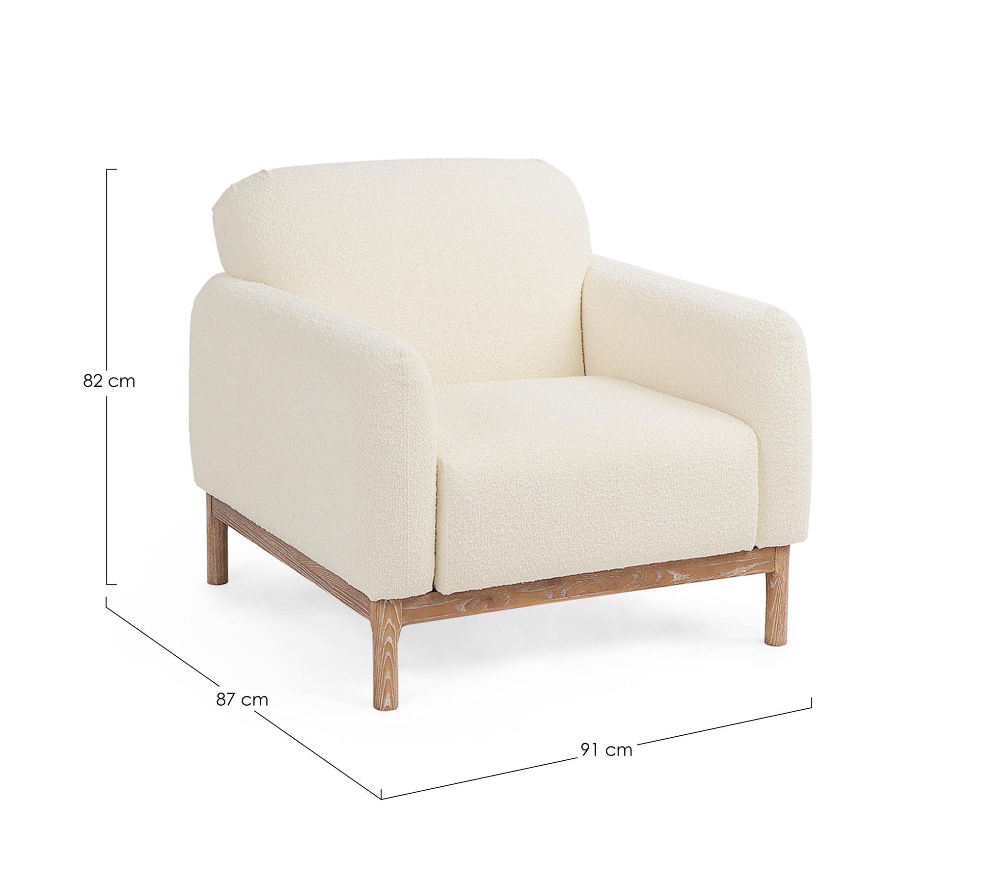 Indoor Sofa Sessel Detroit Naturfarbe Boucle' im Wohnambiente aus Bouclé | zeitloses Design, hochwertig verarbeitet, ideal für Wohn- und Essbereich | Ansicht 08