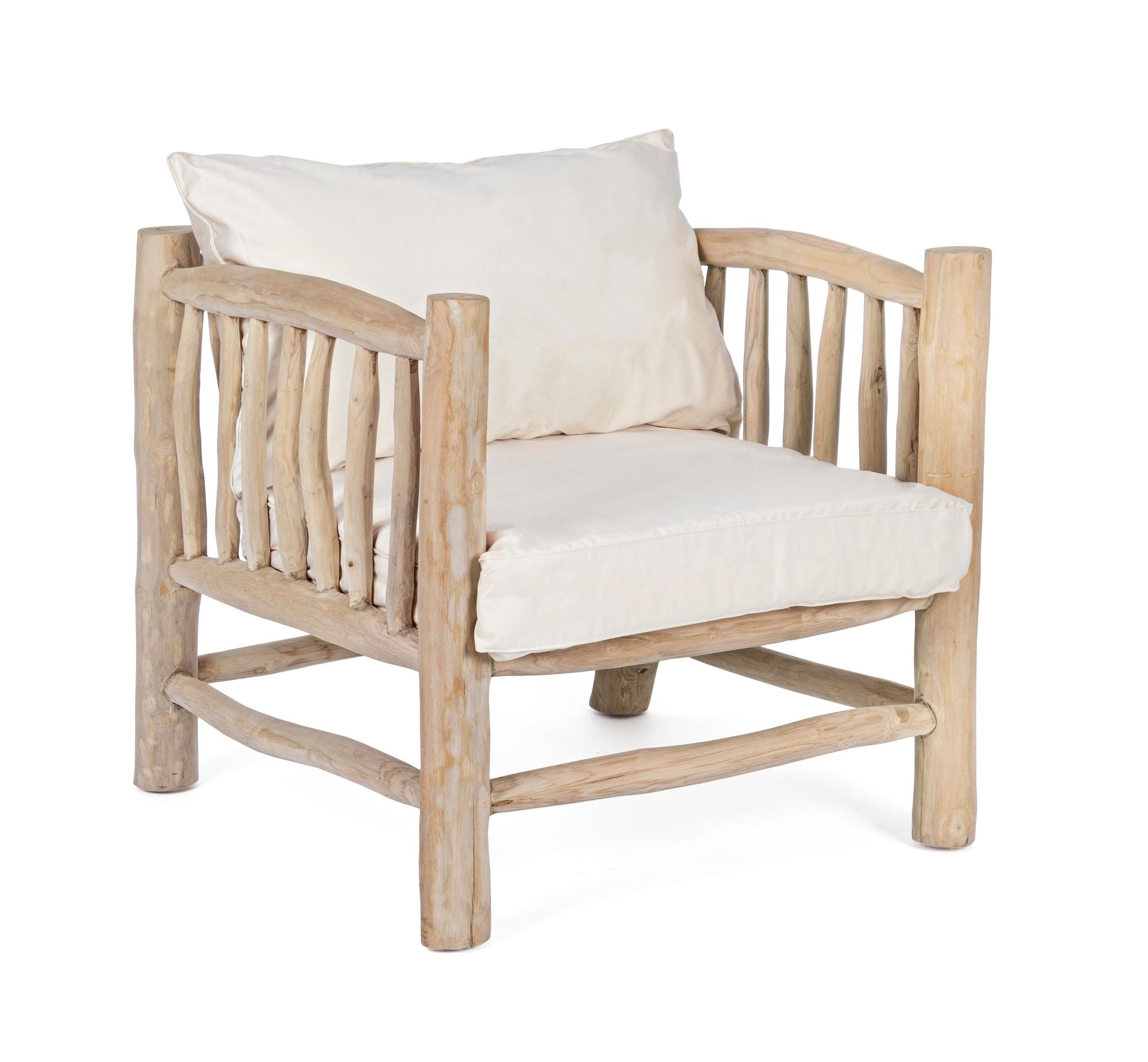 Indoor Sofa Sessel M-K Sahel Nat | Bizzotto | zeitloses Design, hochwertig verarbeitet, ideal für Wohn- und Essbereich