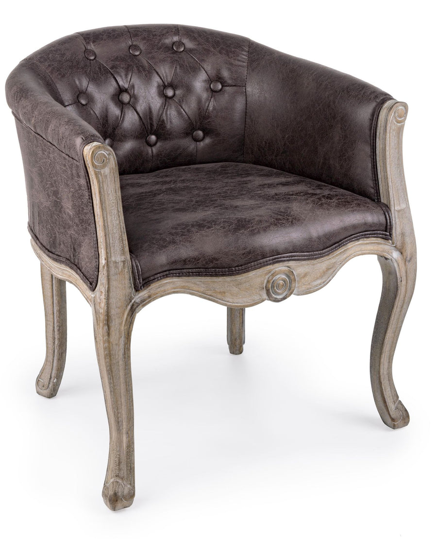 Indoor Sofa Sessel Diva Dark | Bizzotto | zeitloses Design, hochwertig verarbeitet, ideal für Wohn- und Essbereich
