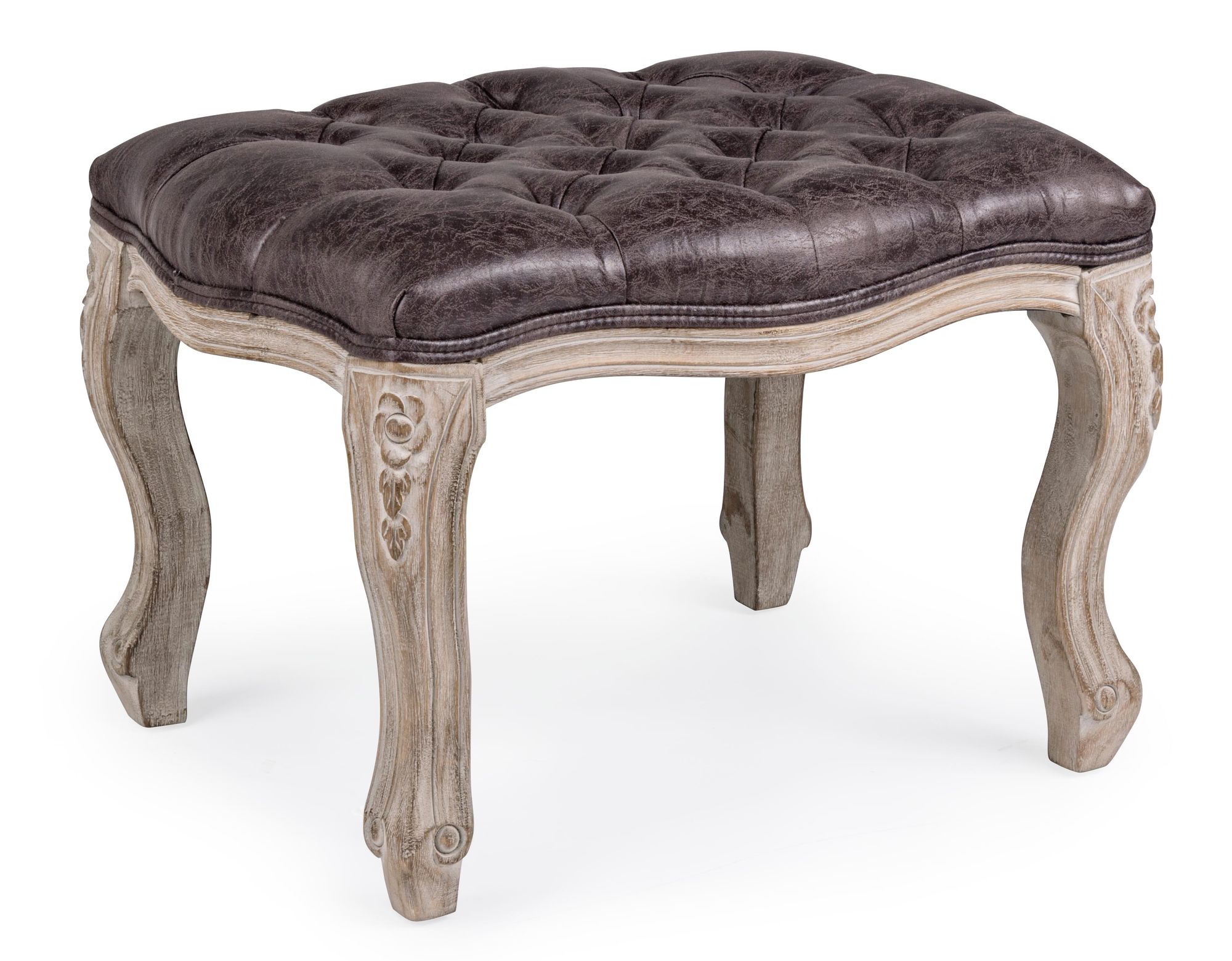 Indoor Sofa Hocker Fußbank Diva Braun in braun | Bizzotto | zeitloses Design, hochwertig verarbeitet, ideal für Wohn- und Essbereich