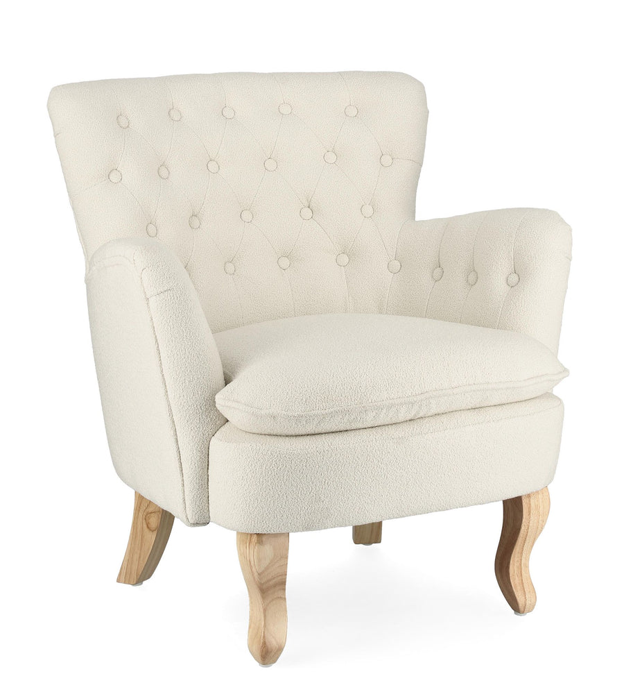 Indoor Sofa Sessel Orlins Sahne | Bizzotto | zeitloses Design, hochwertig verarbeitet, ideal für Wohn- und Essbereich