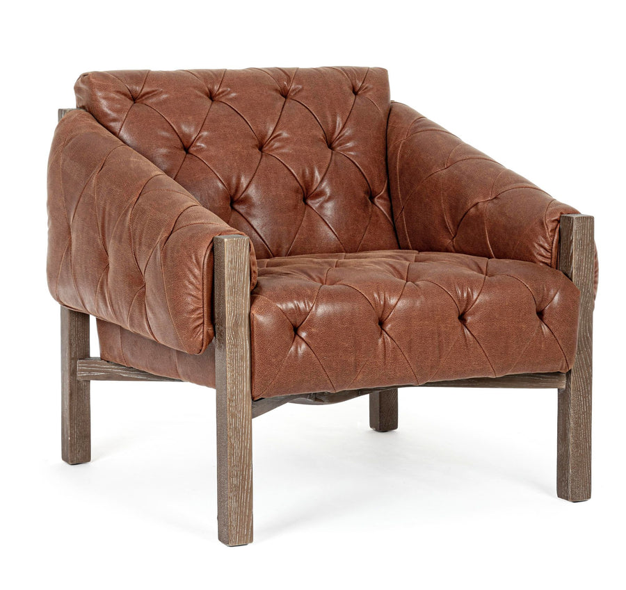 Indoor Sofa Sessel Harrison Vintage Braun in braun | Bizzotto | zeitloses Design, hochwertig verarbeitet, ideal für Wohn- und Essbereich