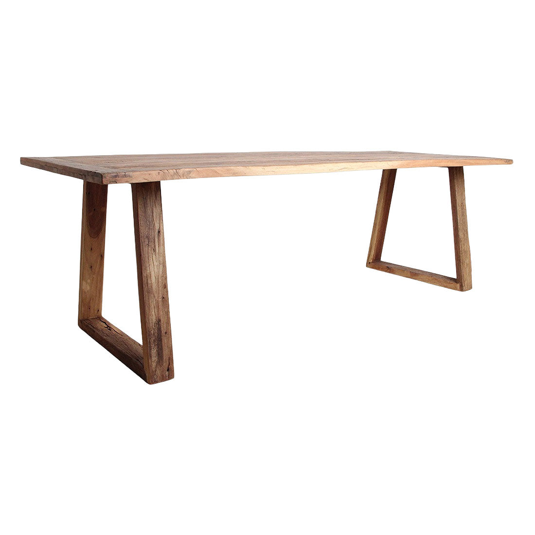 Esstisch Grainwood aus recyceltem Naturholz in Frontansicht | STUFF Loft