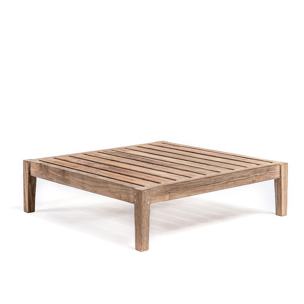 Copenhagen Ottoman aus naturbelassenem Teakholz ohne Polster | Outdoor Modul | STUFF Shop