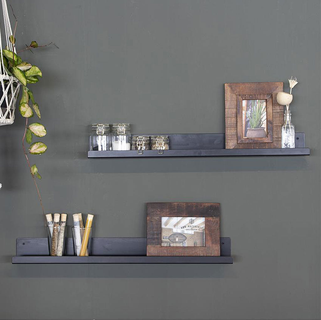 Metall Wandboard Timberline 75 cm in Schwarz Matt | STUFF Loft