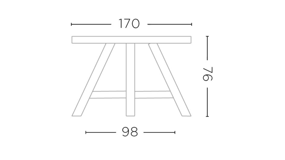 Runder Outdoor Esstisch Faye 170 cm aus massivem Teakholz | Gommaire bei STUFF Shop kaufen