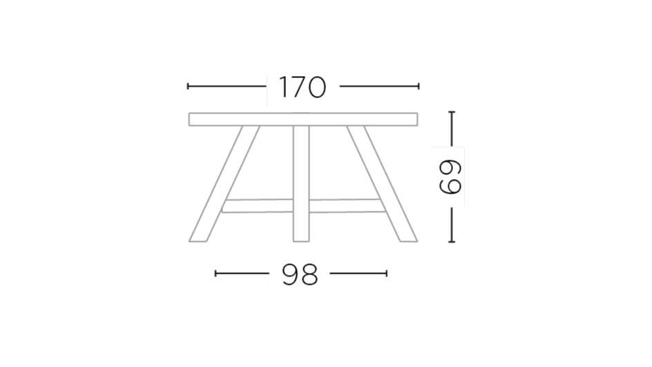 Runder Outdoor Esstisch Faye 170 cm Low Dining Variante aus massivem Teakholz | Gommaire bei STUFF Shop kaufen