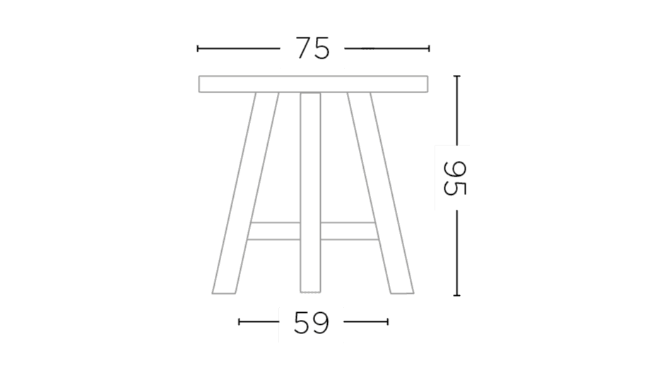 Runder Outdoor Bartisch Faye aus massivem Teakholz mit 75 cm Durchmesser und 95 cm Höhe - Maße | Gommaire bei STUFF Shop kaufen