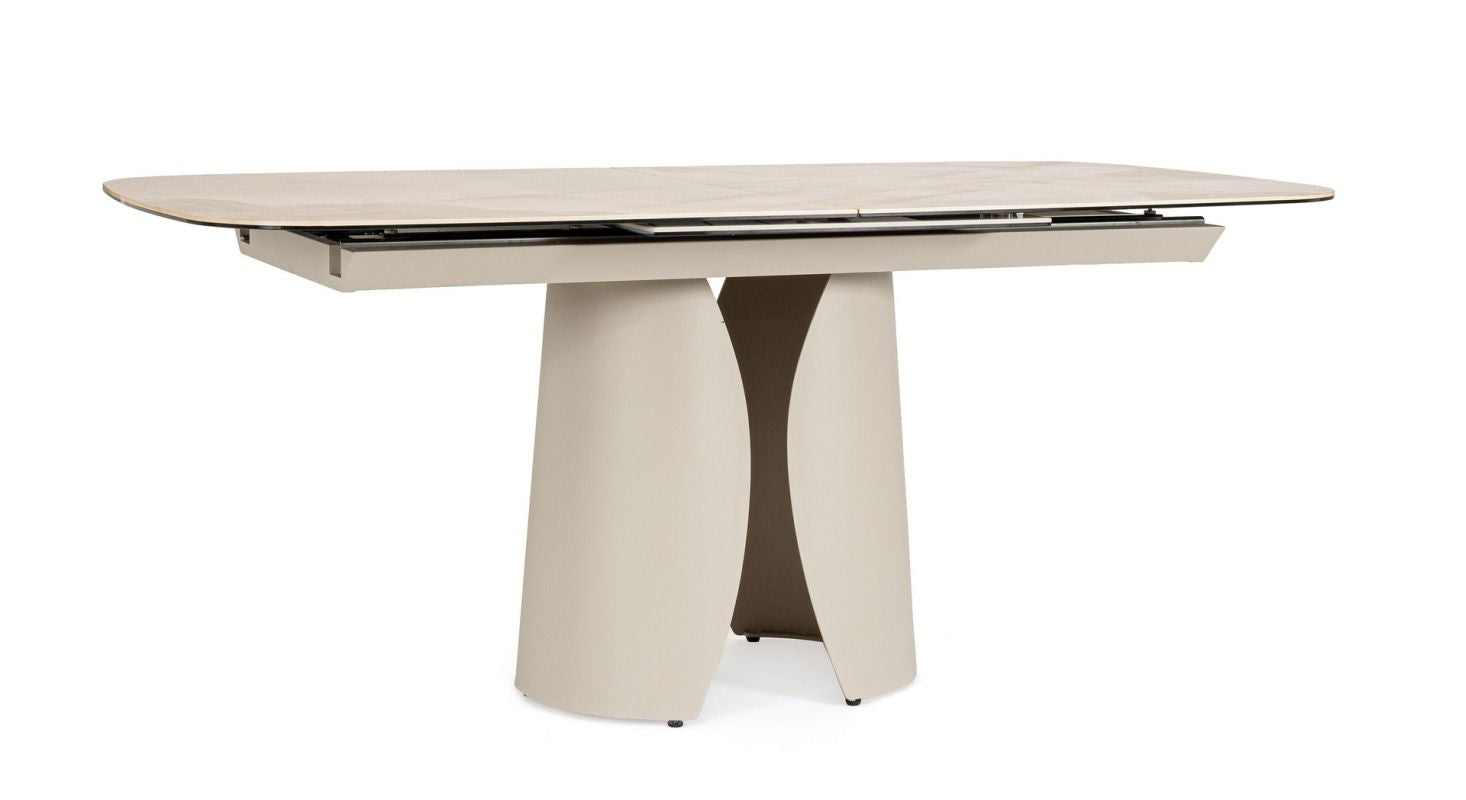 Ausziehtisch Ardis 180/240x95 Hell Beige von Bizzotto: hochwertig verarbeitet, stilsicher kombinierbar und ideal für Essbereich oder Wohnraum | bei STUFF Shop kaufen