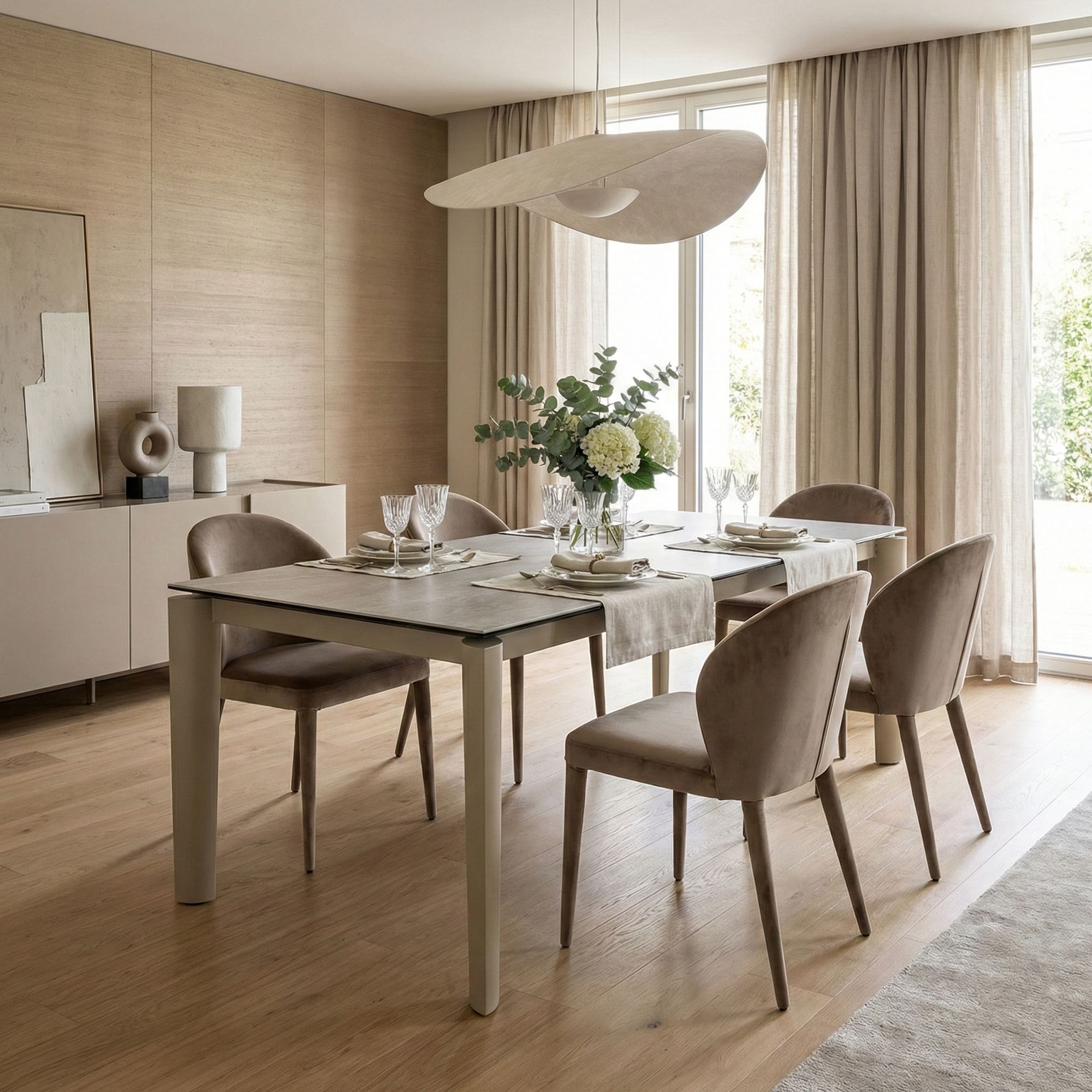 Ausziehtisch Asiri 180/250x100 Beige von Bizzotto: hochwertig verarbeitet, stilsicher kombinierbar und ideal für Essbereich oder Wohnraum | bei STUFF Shop kaufen