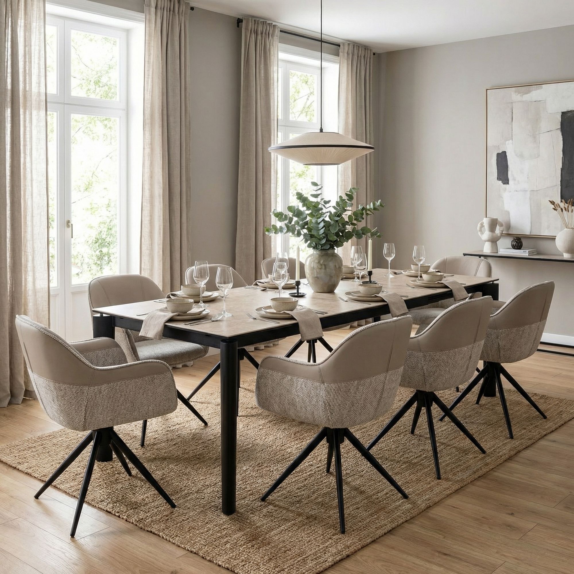 Ausziehtisch Asiri 180/250x100 Schwarz von Bizzotto: hochwertig verarbeitet, stilsicher kombinierbar und ideal für Essbereich oder Wohnraum | bei STUFF Shop kaufen