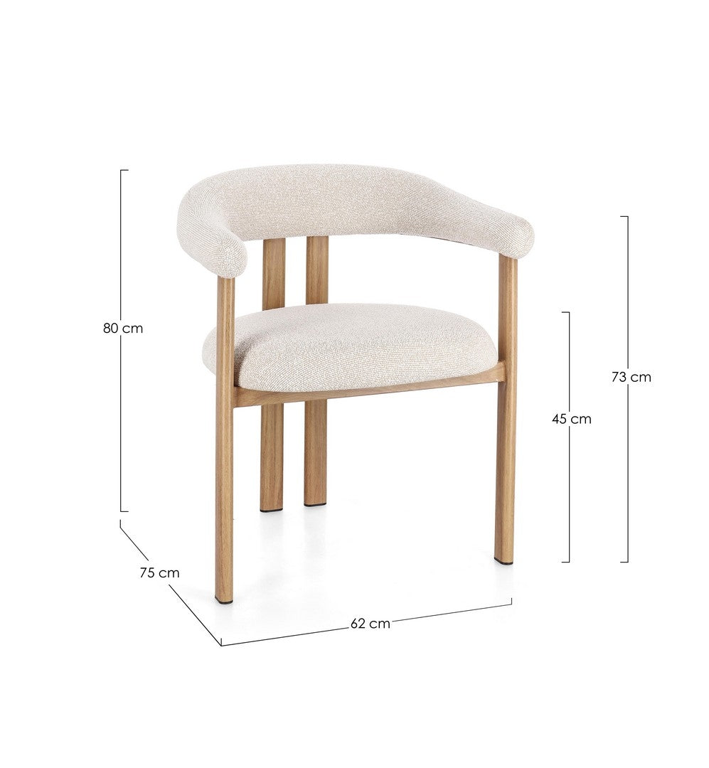 Armlehnenstuhl Giuditta Naturfarbe/leinen