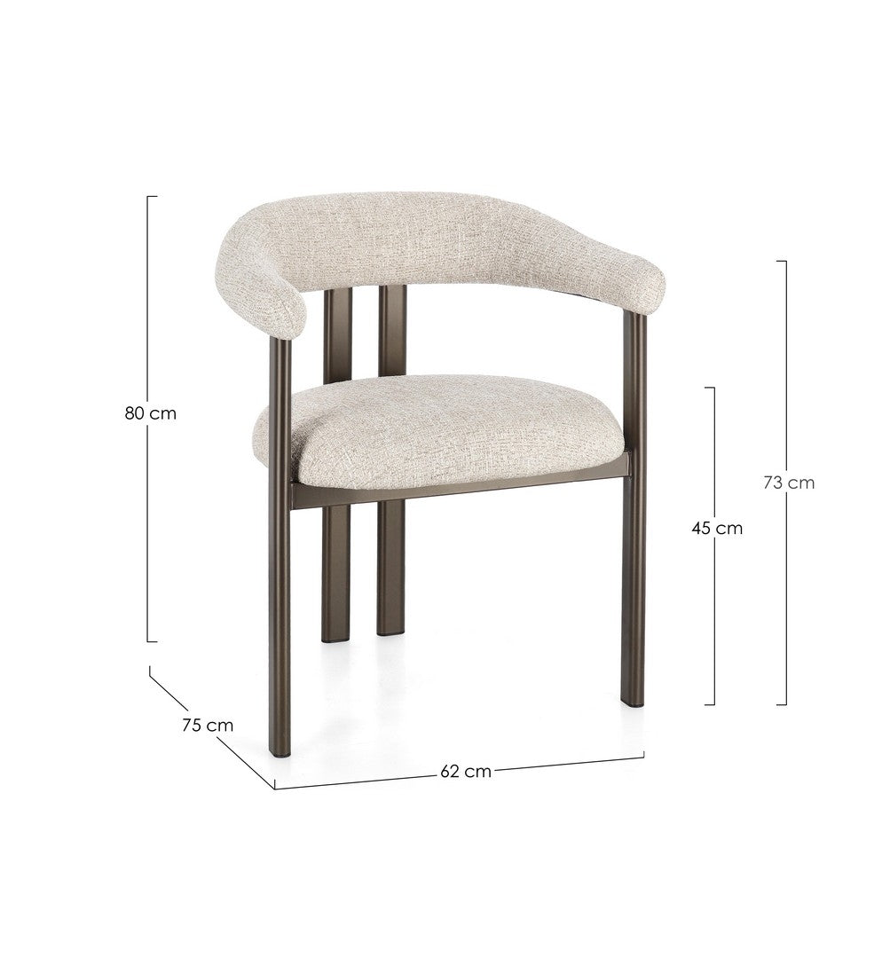 Armlehnenstuhl Giuditta Bronze/sand