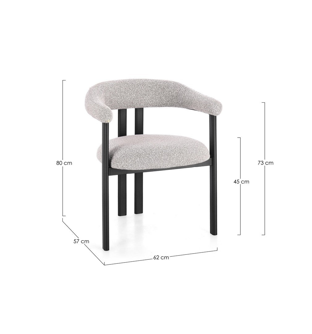 Armlehnenstuhl Giuditta Schwarz/grau