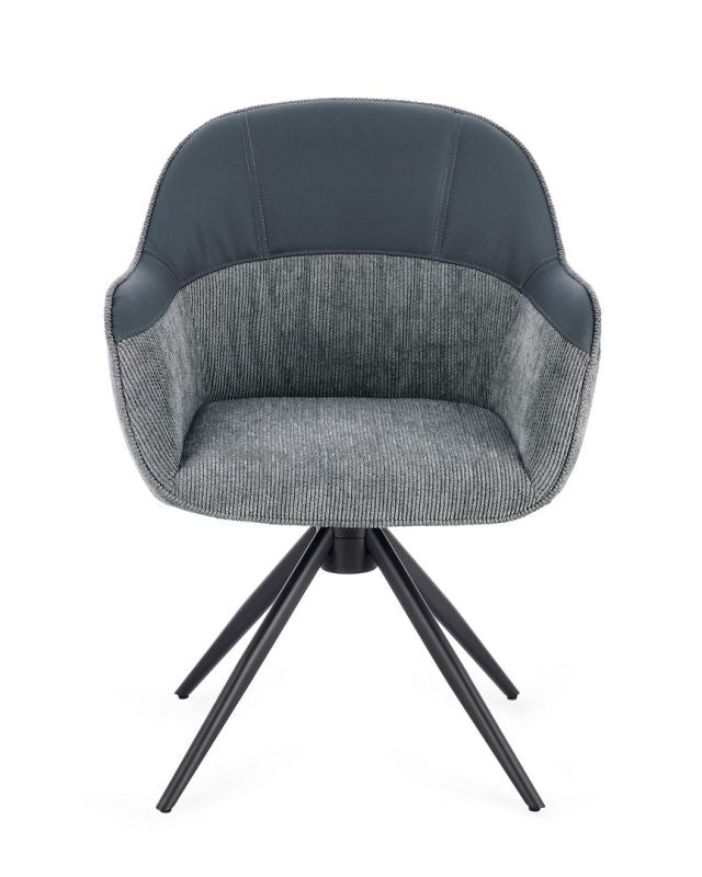 Armlehnenstuhl Drehbar Isotta Grau