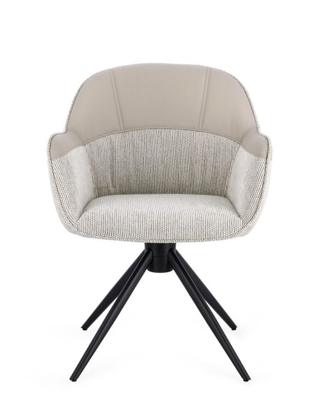 Armlehnenstuhl Drehbar Isotta Beige von Bizzotto: hochwertig verarbeitet, stilsicher kombinierbar und ideal für Essbereich oder Wohnraum | bei STUFF Shop kaufen