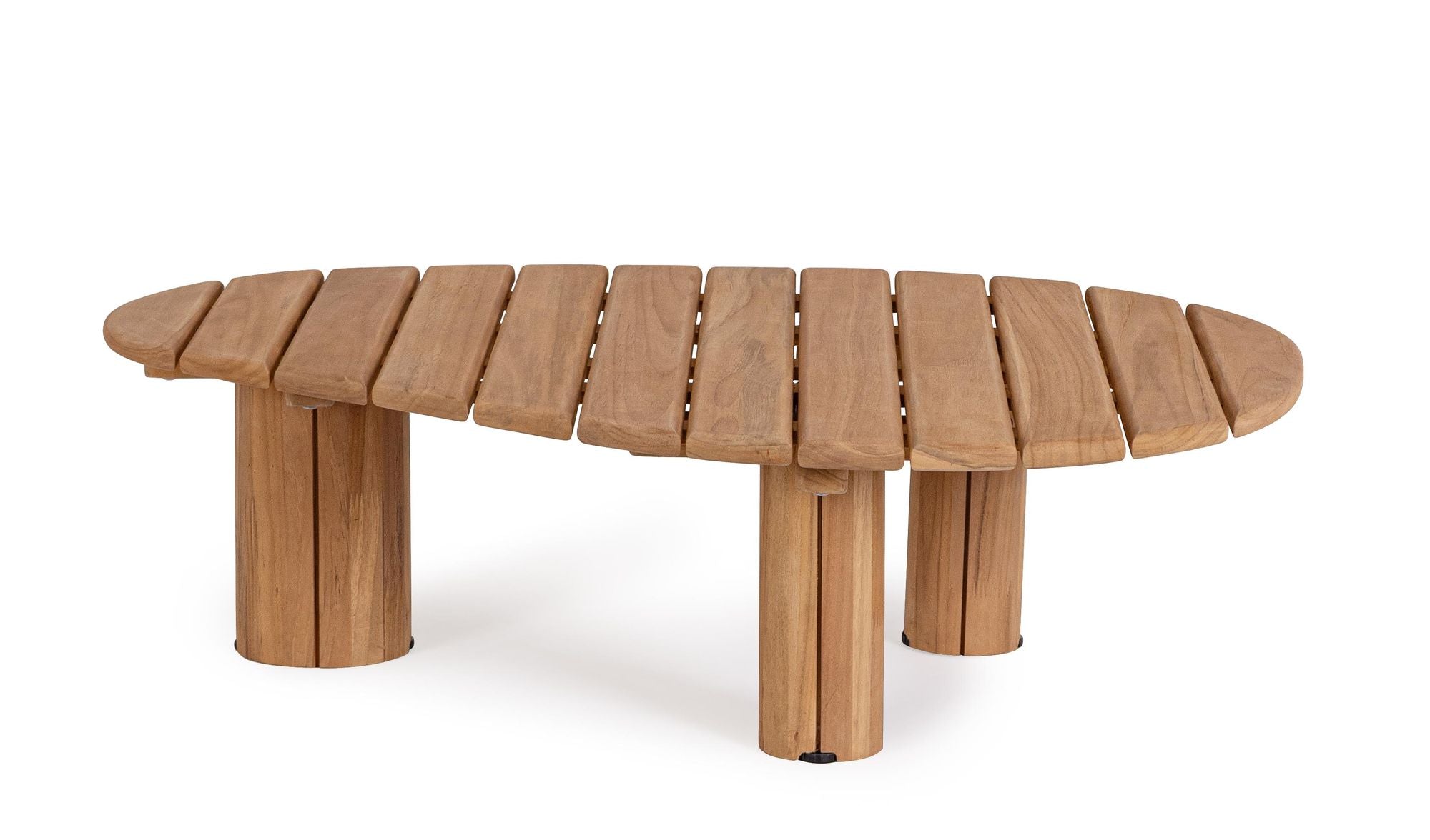 Outdoor-Couchtisch Tamires aus SVLK-zertifiziertem Teakholz in organischer Form | Bizzotto bei STUFF Shop kaufen