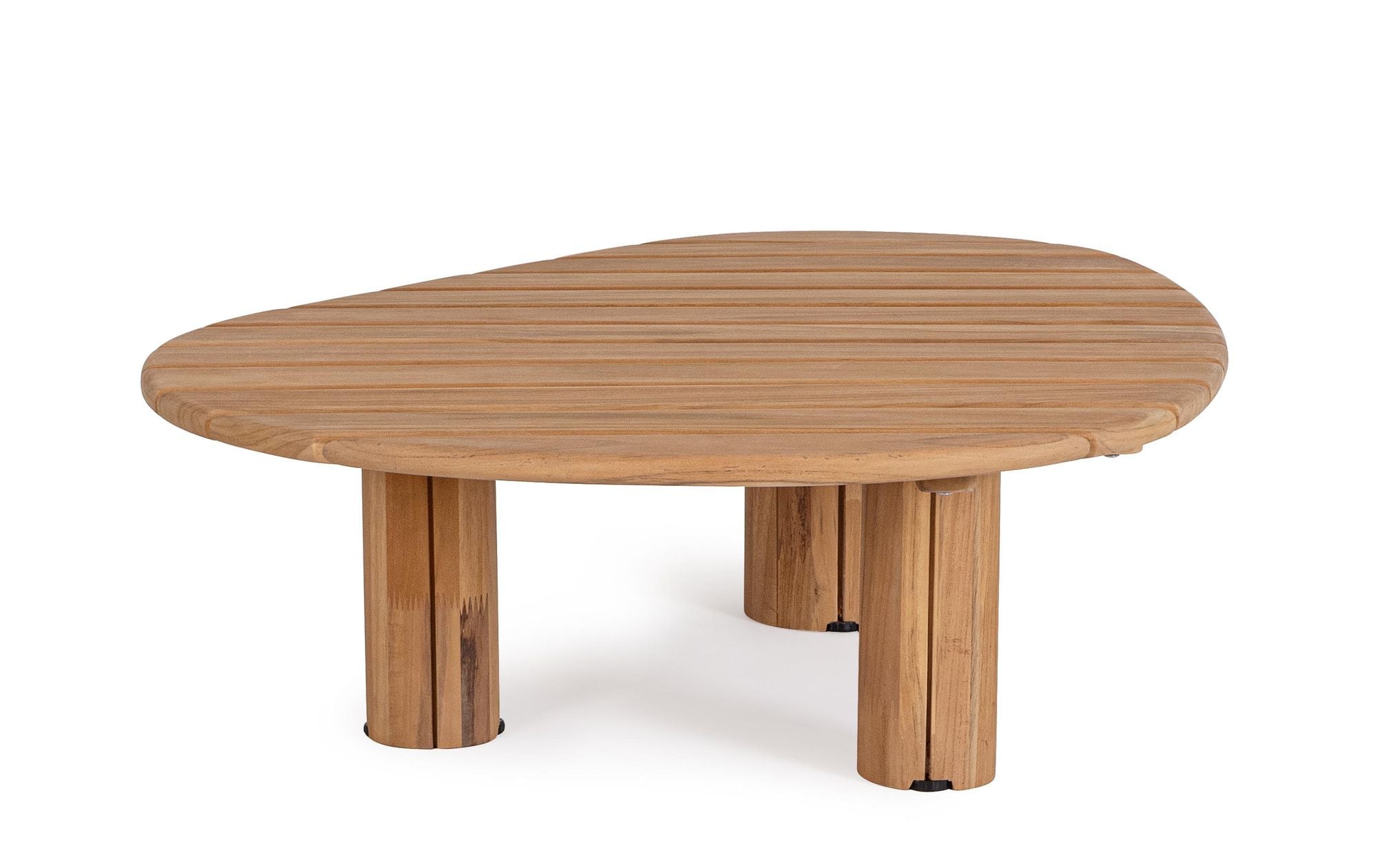 Outdoor-Couchtisch Tamires aus SVLK-zertifiziertem Teakholz in organischer Form | Bizzotto bei STUFF Shop kaufen