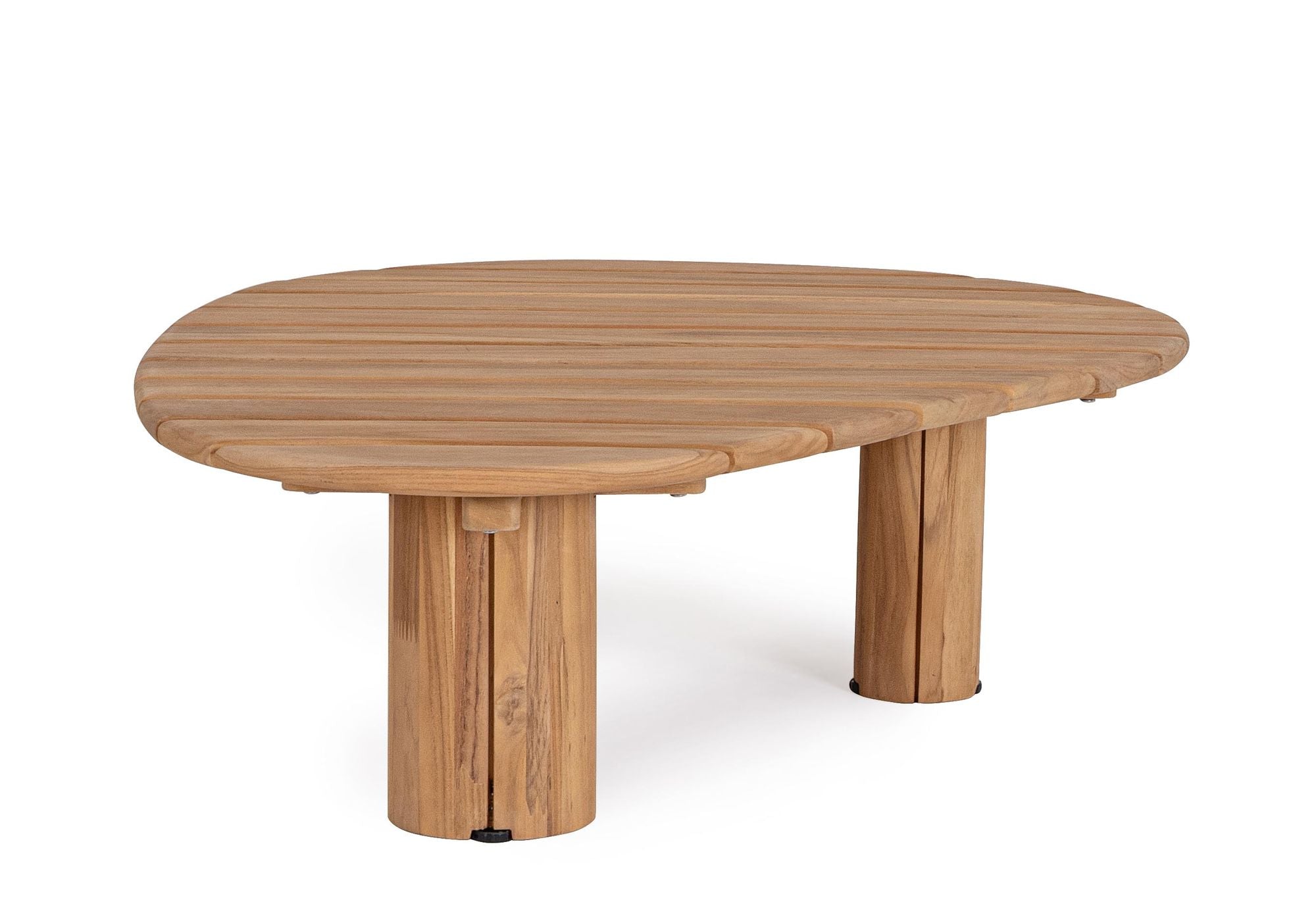 Outdoor-Couchtisch Tamires aus SVLK-zertifiziertem Teakholz in organischer Form | Bizzotto bei STUFF Shop kaufen