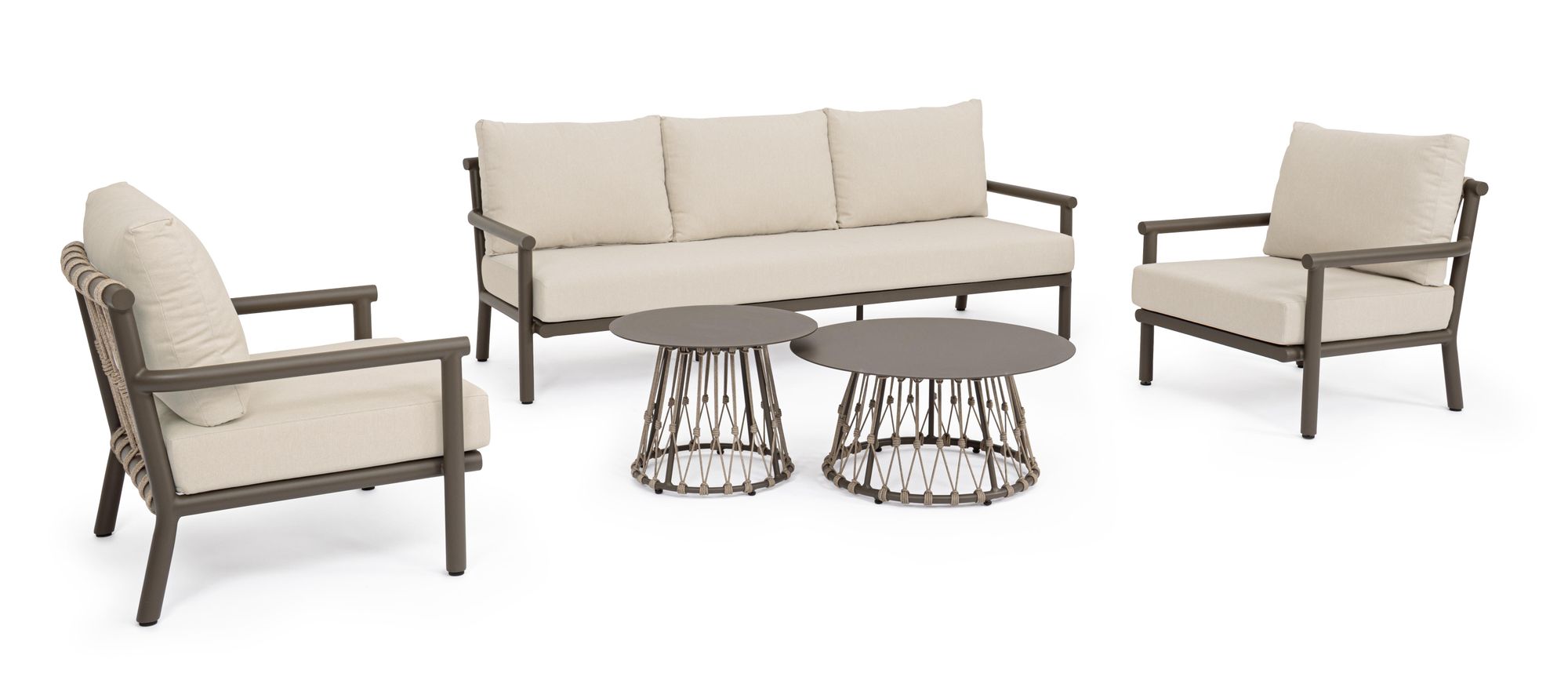 Outdoor Sitzgruppe Lanai Cocoa von Bizzotto mit Sofa, Sesseln und Loungetischen | Bizzotto bei STUFF Shop kaufen