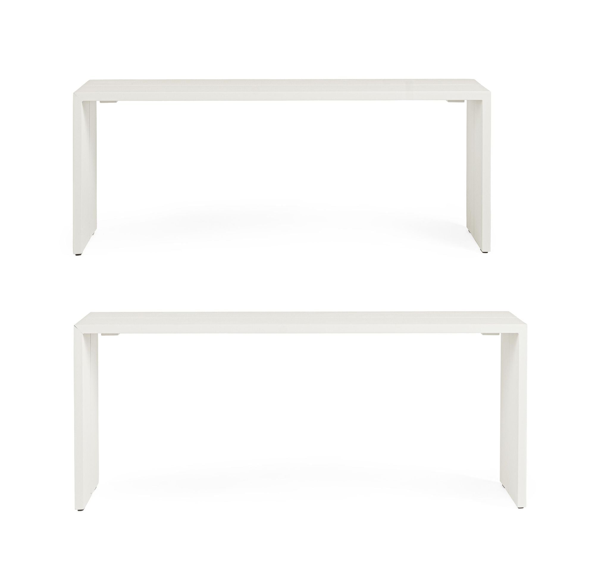 Outdoor Beistelltisch 2-Set Piper Weiss QS20 | Aluminium