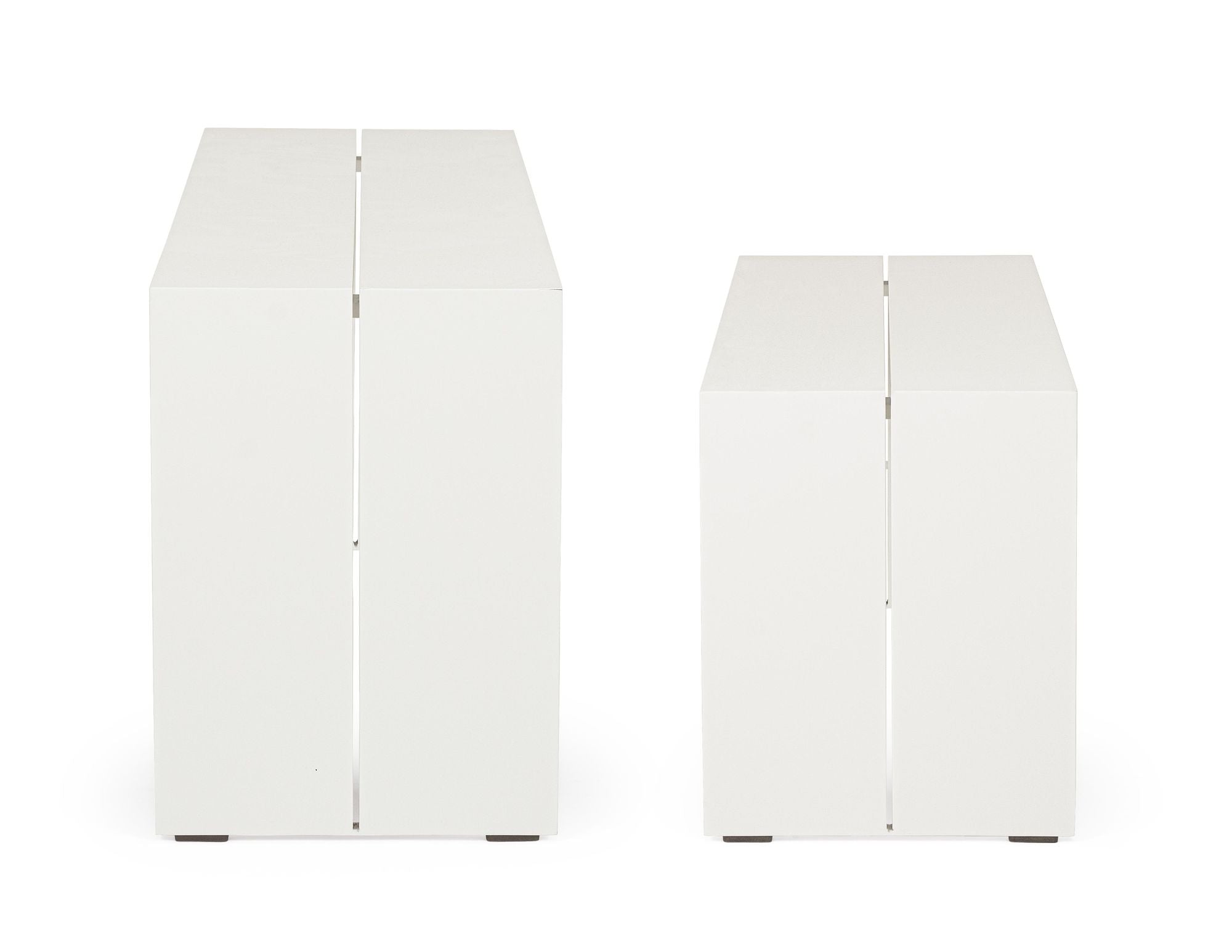 Outdoor Beistelltisch 2-Set Piper Weiss QS20 | Aluminium