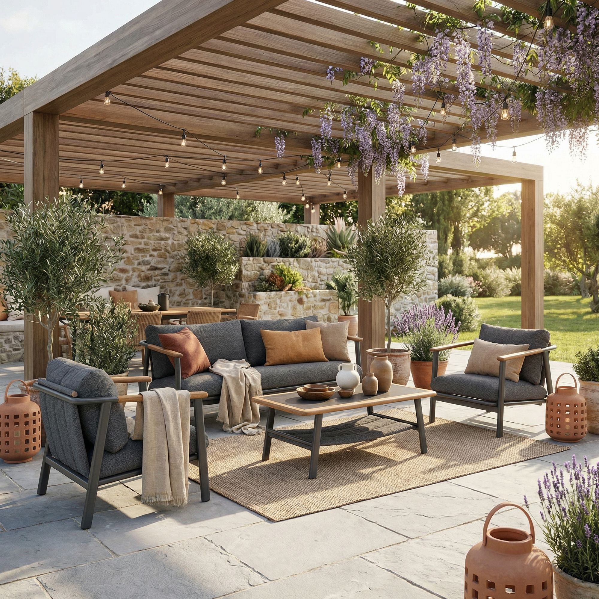 Outdoor Set Sitzgruppe M-KI Leonida Ant WG21 | Teakholz