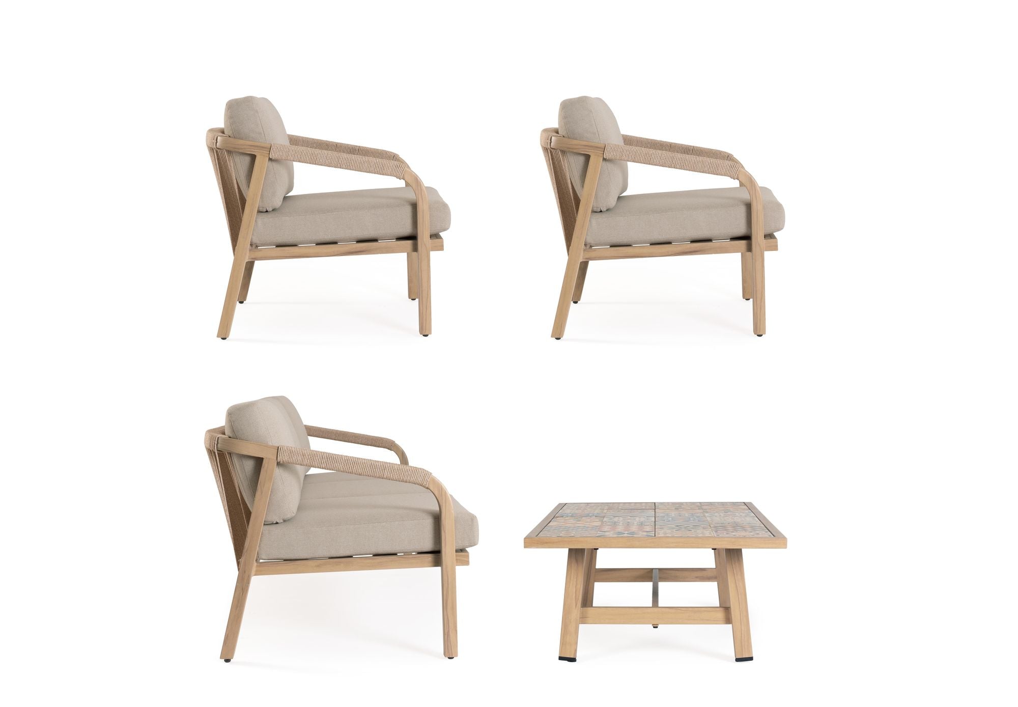 Outdoor Sitzgruppe Kalimera Dese Big mit Sofa, Sesseln und Tisch | Bizzotto bei STUFF Shop kaufen