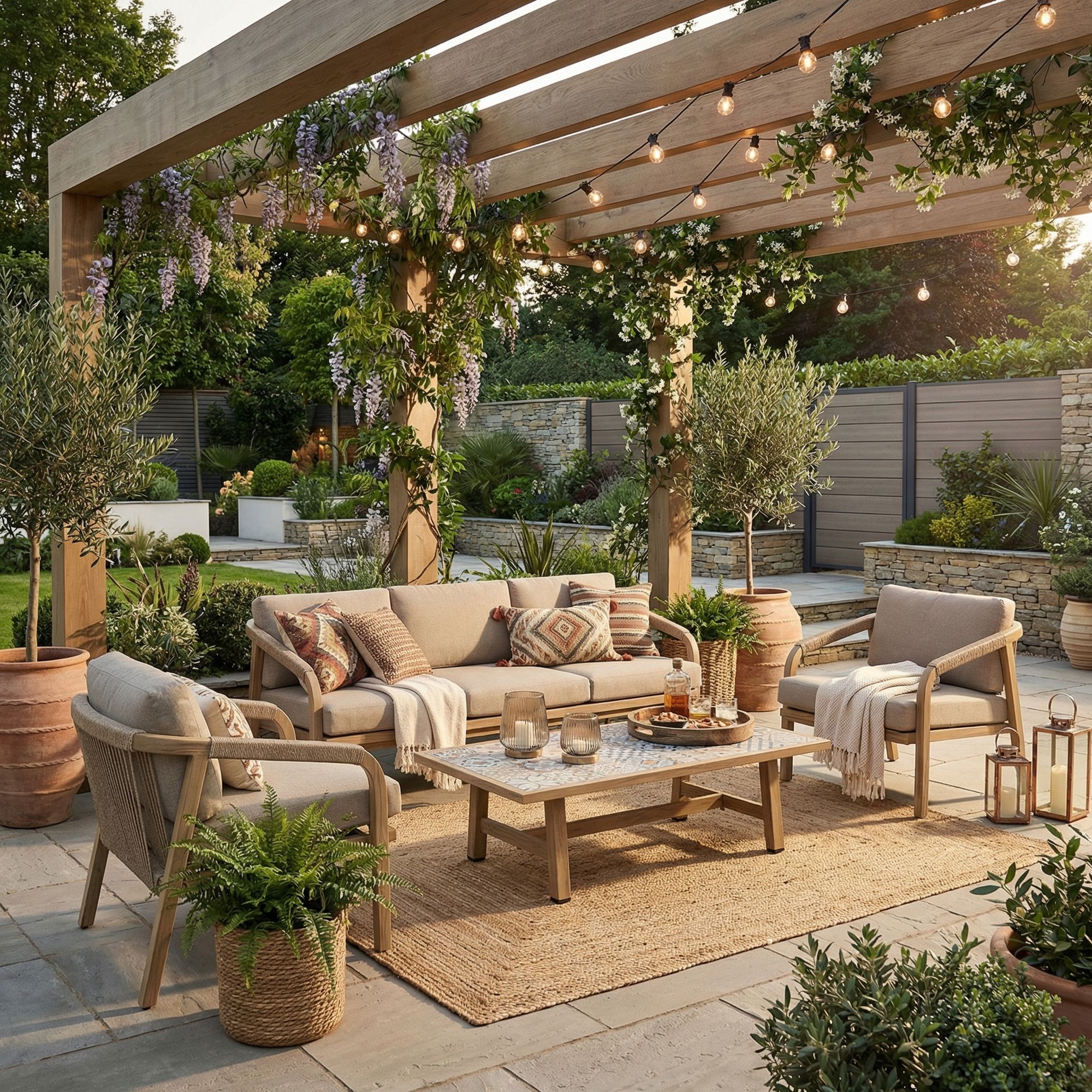 Outdoor Sitzgruppe Kalimera Dese Big mit Sofa, Sesseln und Tisch | Bizzotto bei STUFF Shop kaufen