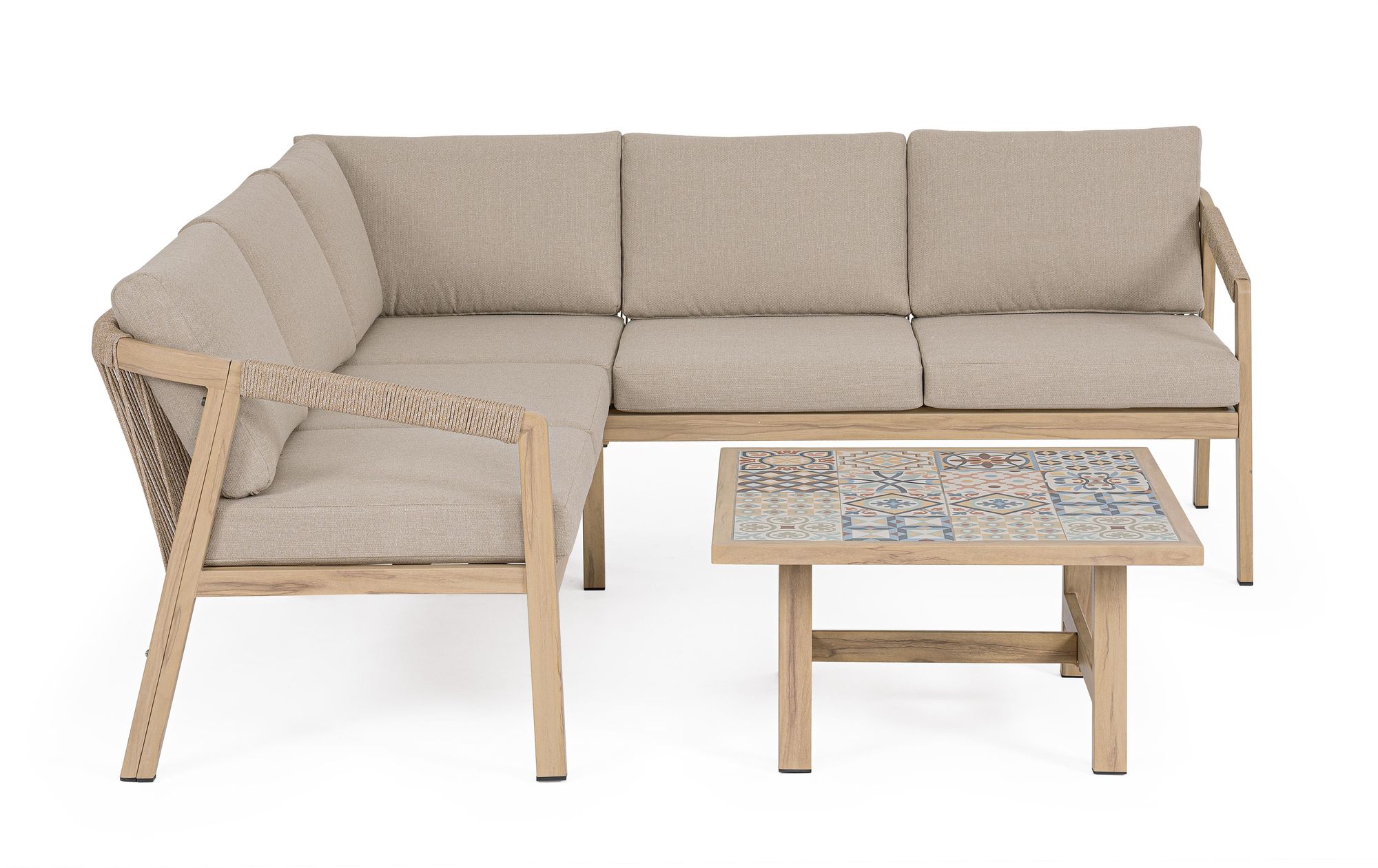 Outdoor Eck-Sitzgruppe Kalimera Desert aus Aluminium | Bizzotto bei STUFF Shop kaufen