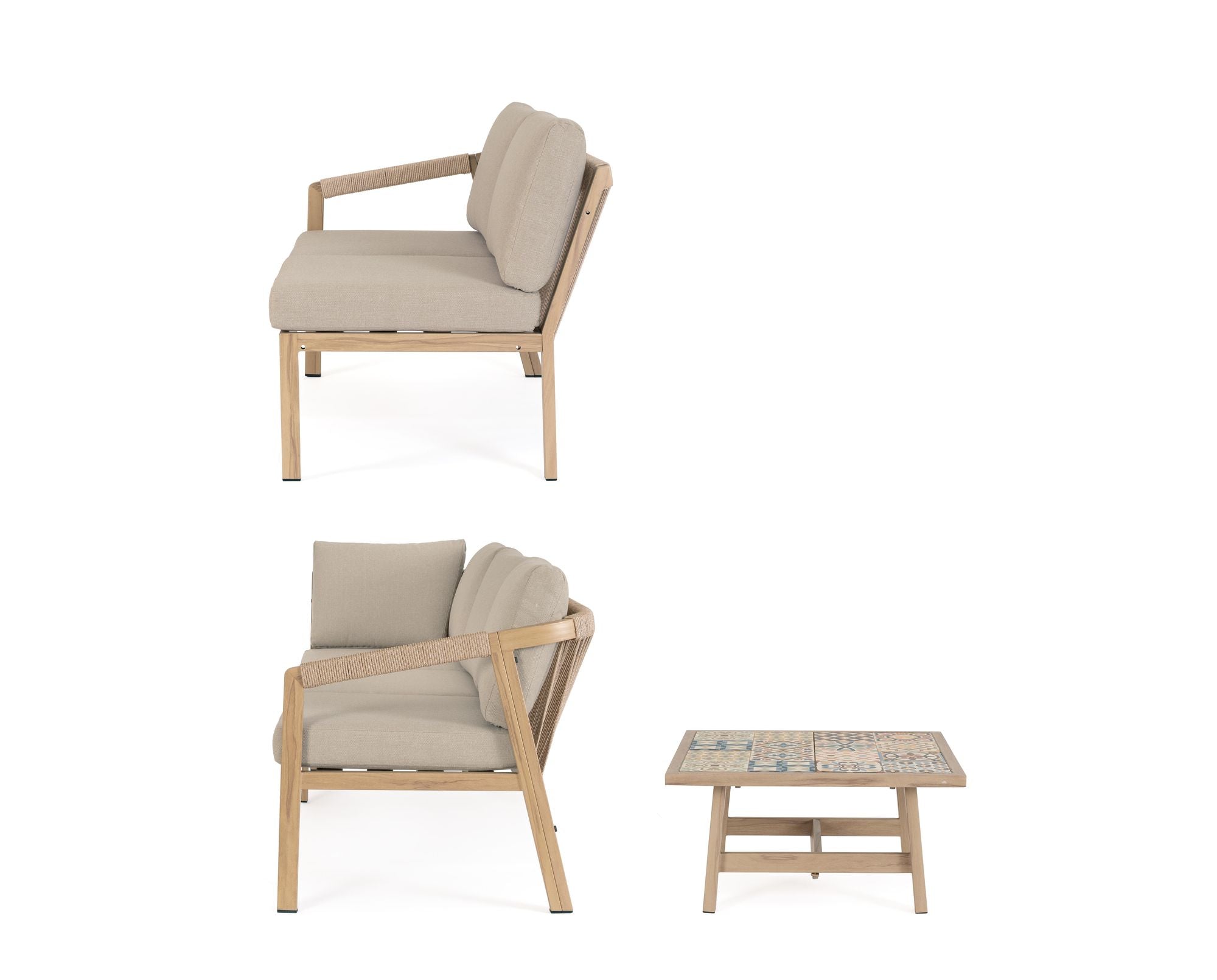 Outdoor Eck-Sitzgruppe Kalimera Desert aus Aluminium | Bizzotto bei STUFF Shop kaufen