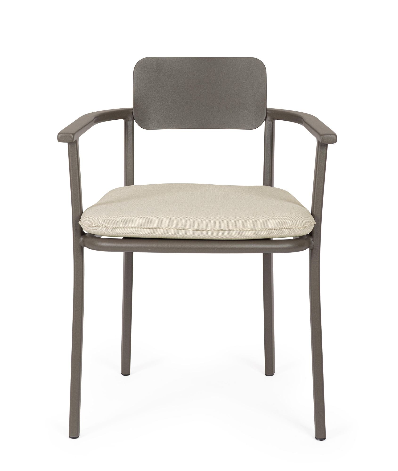 Outdoor Stuhl Makena Cocoa mit Armlehnen und Sitzkissen | Bizzotto bei STUFF Shop kaufen