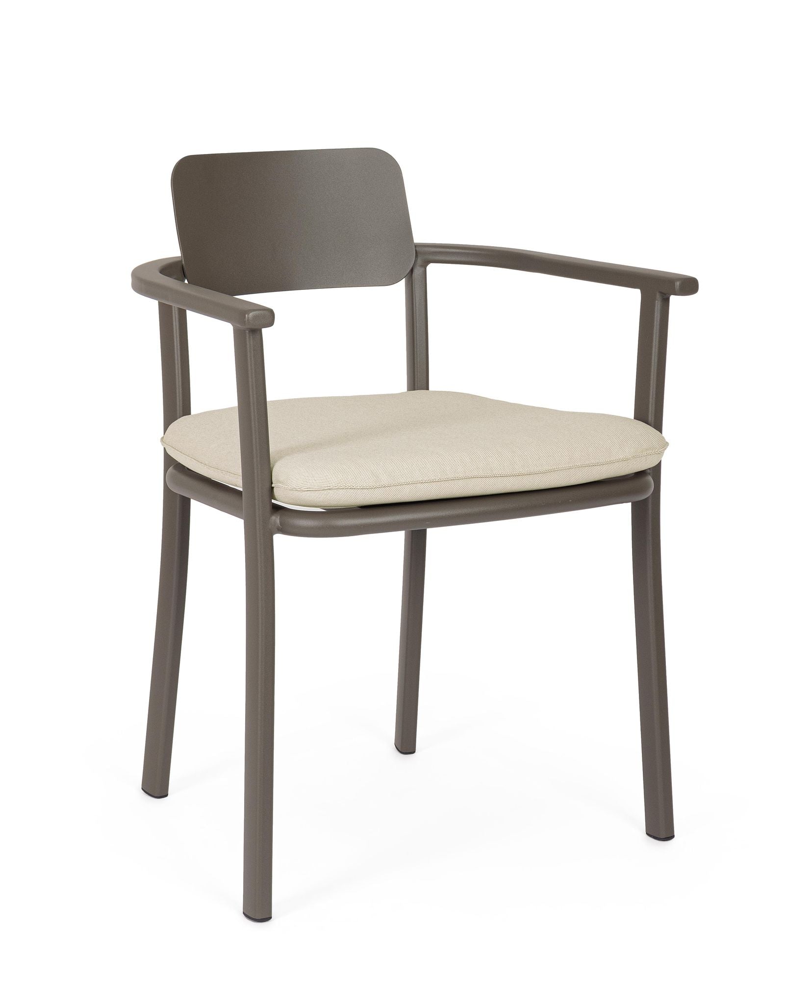 Outdoor Stuhl Makena Cocoa mit Armlehnen und Sitzkissen | Bizzotto bei STUFF Shop kaufen