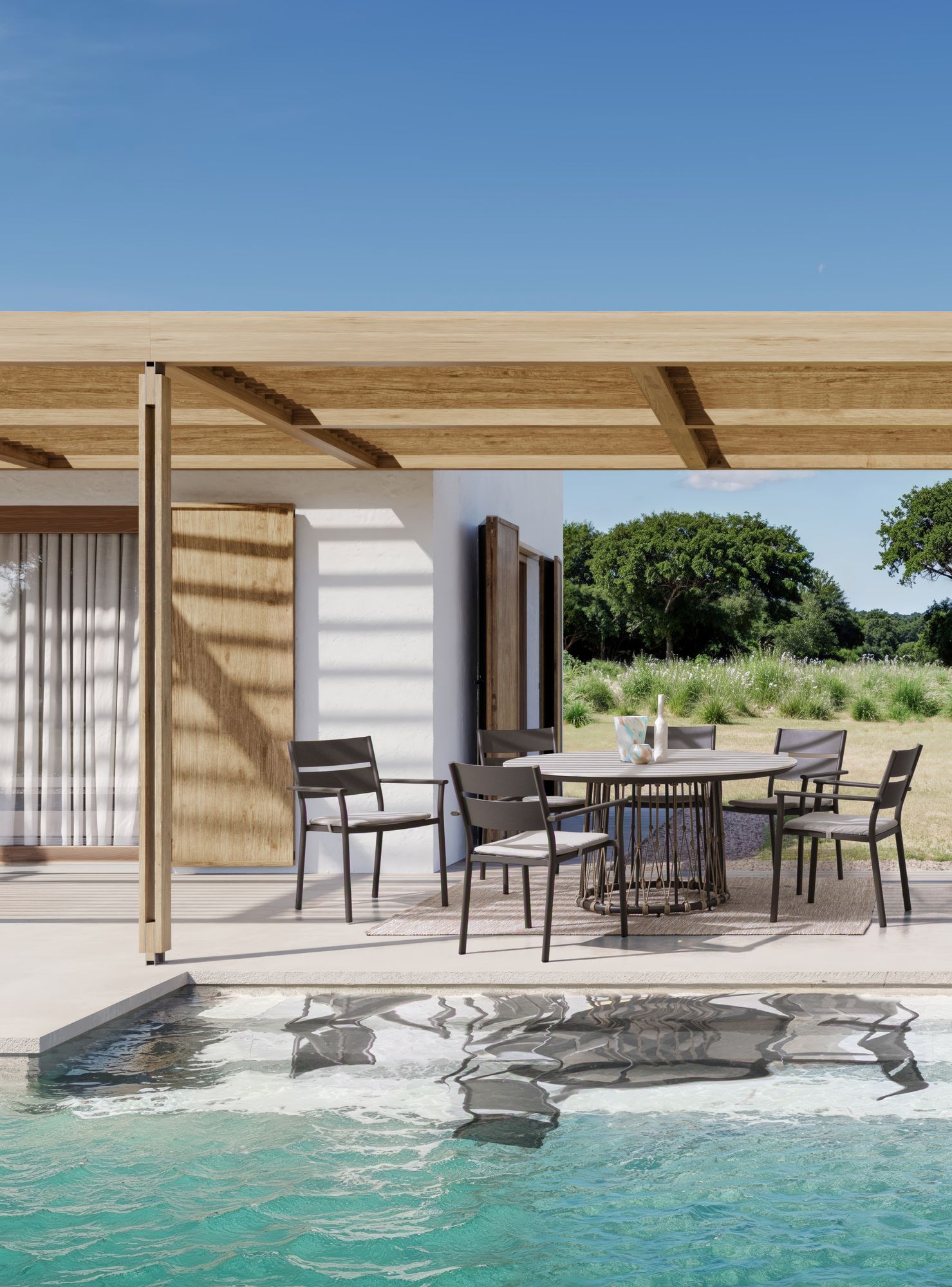 Outdoor Esstisch Lanai Ø150 Camel Sand für Terrasse und Garten | Bizzotto bei STUFF Shop kaufen
