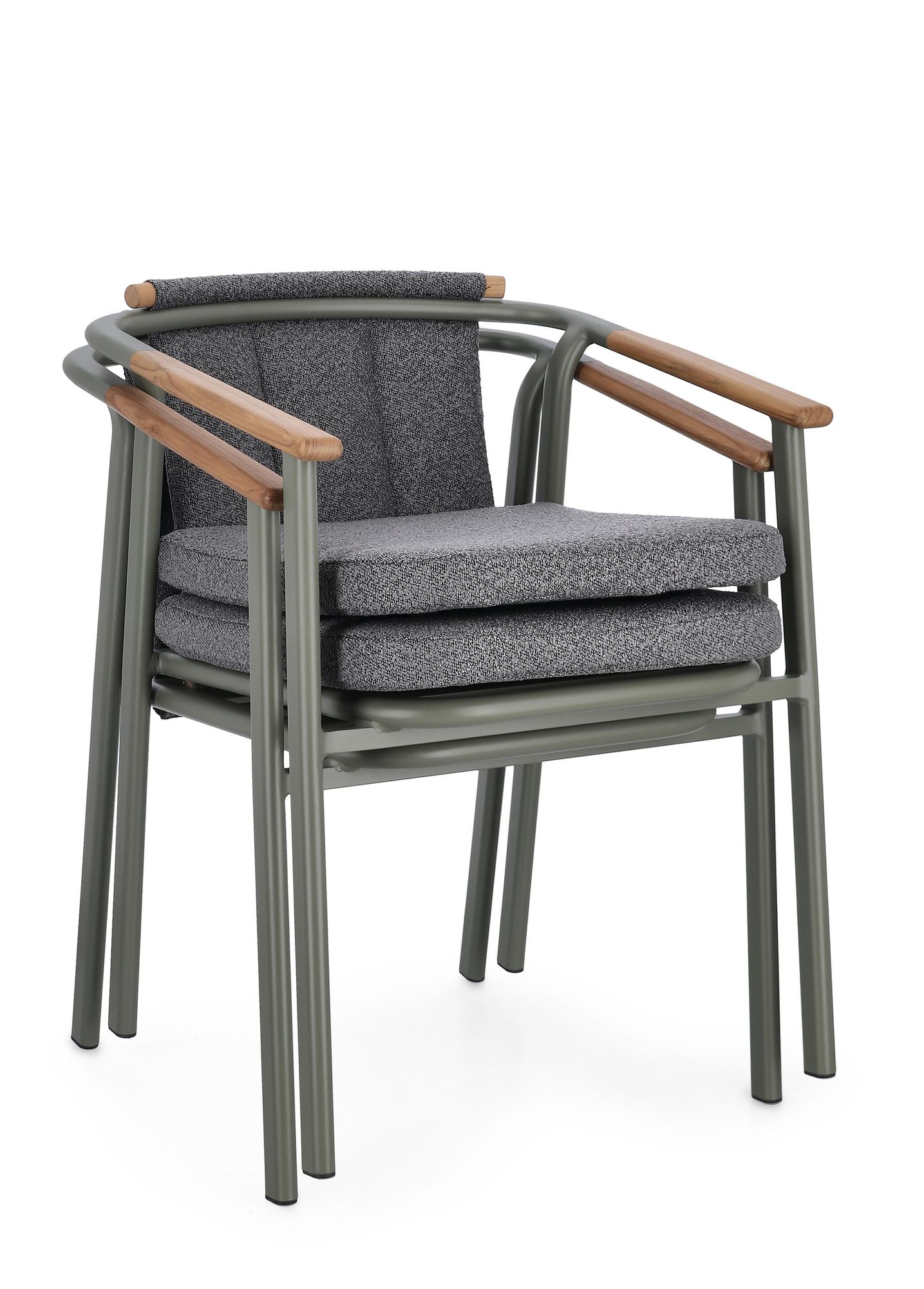 Outdoor Stuhl Leonida Grün mit Armlehne und Kissen für moderne Terrasse | Bizzotto bei STUFF Shop kaufen