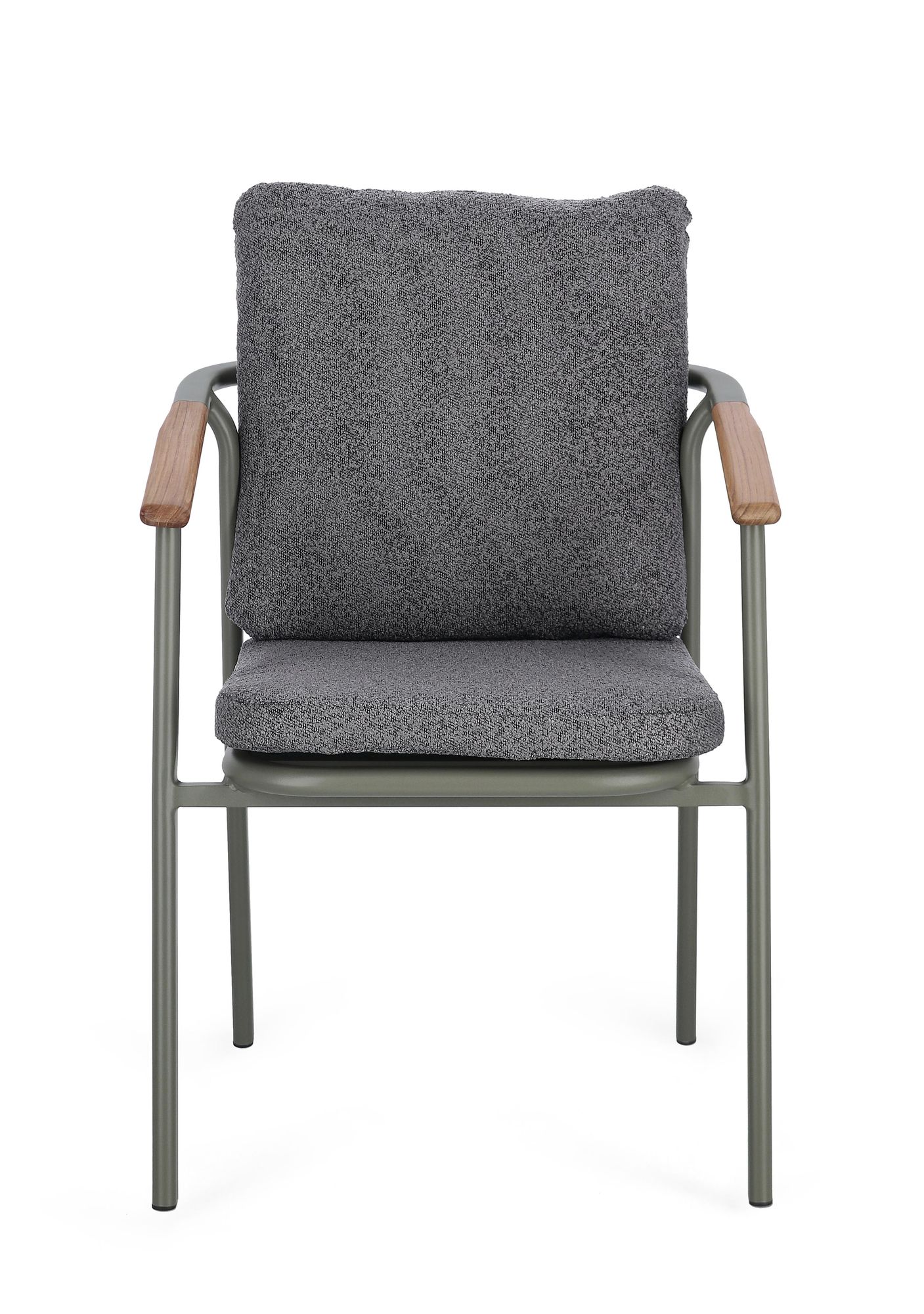 Outdoor Stuhl Leonida Grün mit Armlehne und Kissen für moderne Terrasse | Bizzotto bei STUFF Shop kaufen