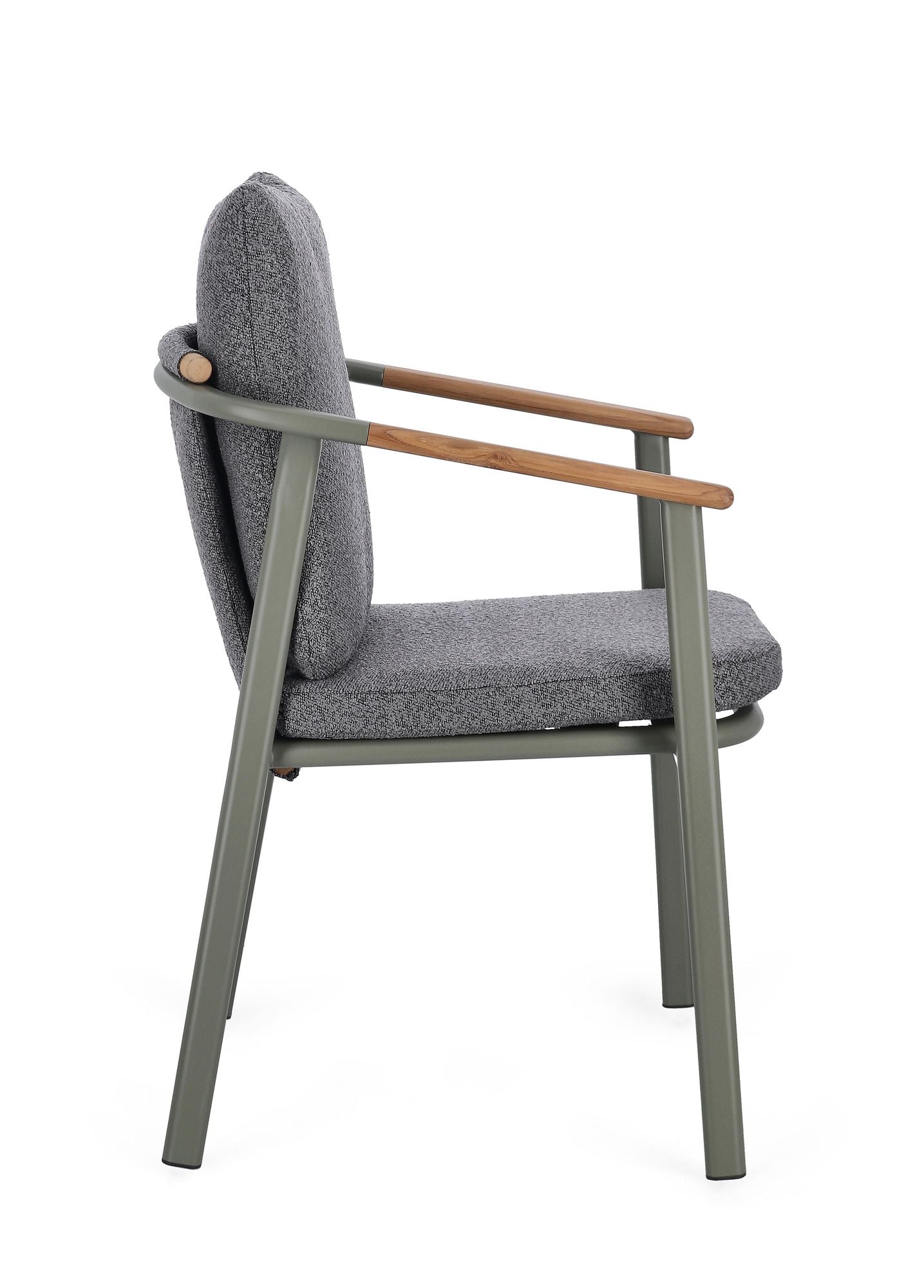 Outdoor Stuhl Leonida Grün mit Armlehne und Kissen für moderne Terrasse | Bizzotto bei STUFF Shop kaufen