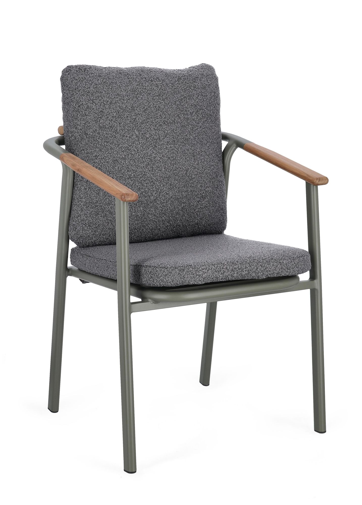 Outdoor Stuhl Leonida Grün mit Armlehne und Kissen für moderne Terrasse | Bizzotto bei STUFF Shop kaufen