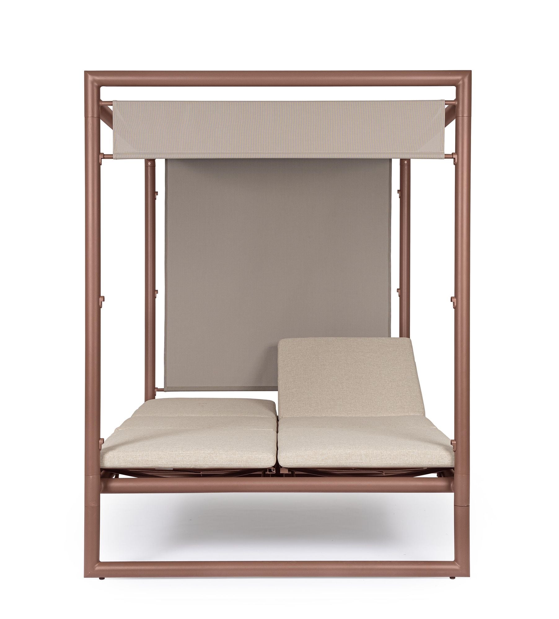 Alt-Text Outdoor Daybed Konnor Barin mit Pergola und verstellbarer Rückenlehne | Luxus Lounge für Garten und Terrasse