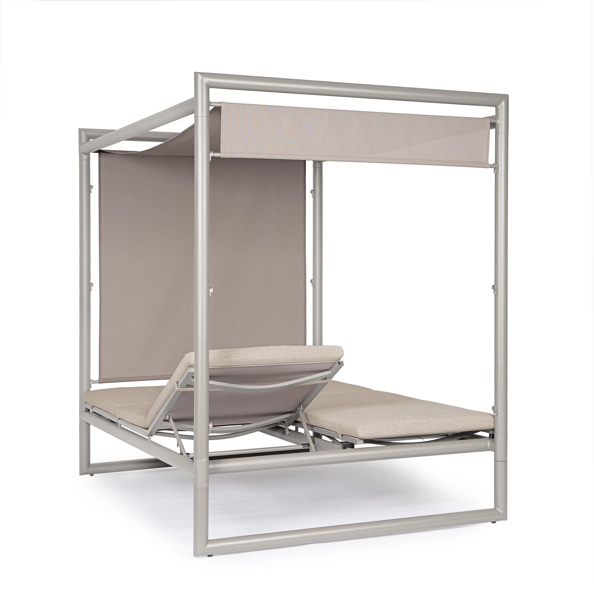 Outdoor Daybed Konnor Rastin mit Pergola und verstellbarer Rückenlehne | Moderne Garten Lounge