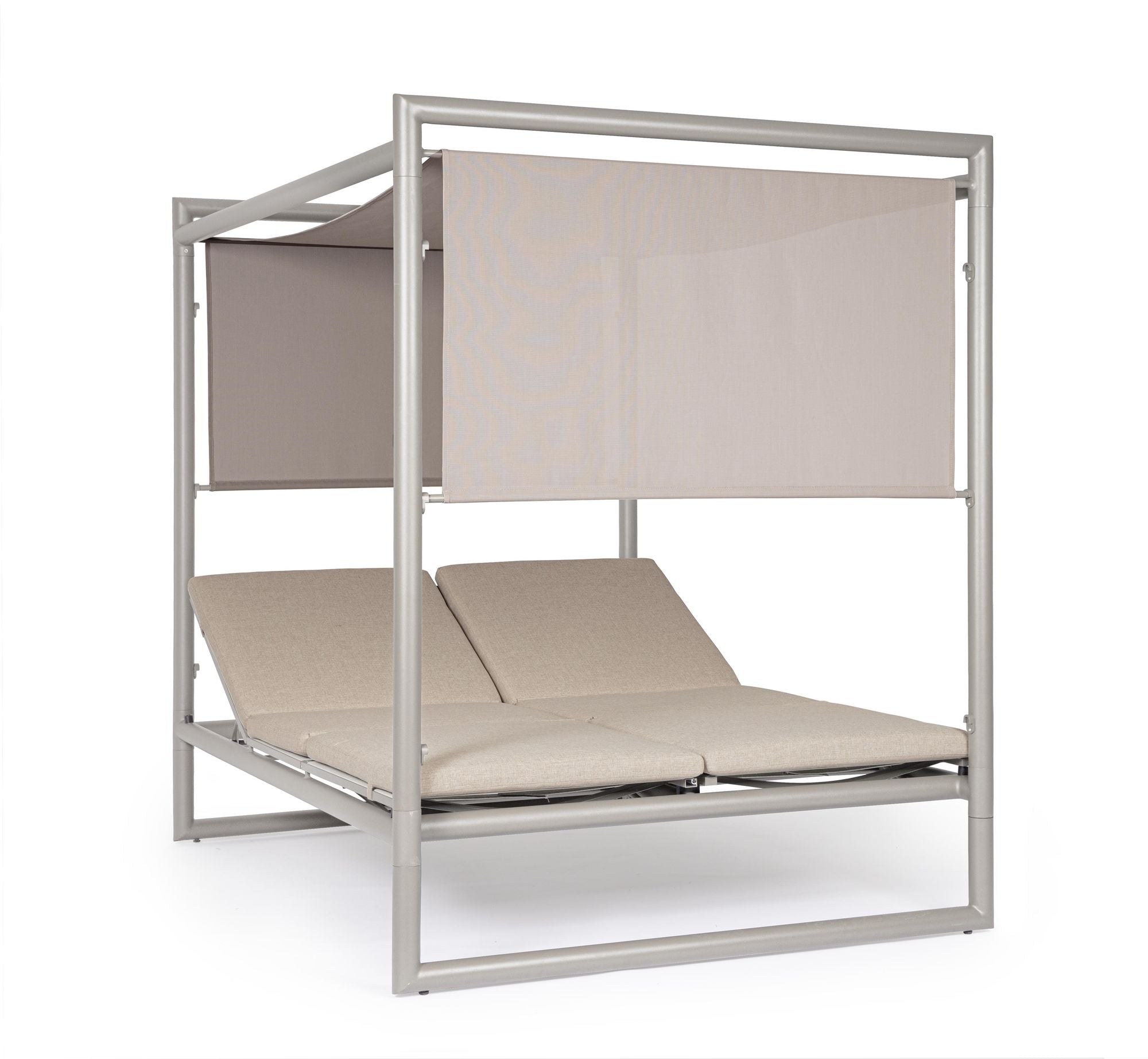 Outdoor Daybed Konnor Rastin mit Pergola und verstellbarer Rückenlehne | Moderne Garten Lounge