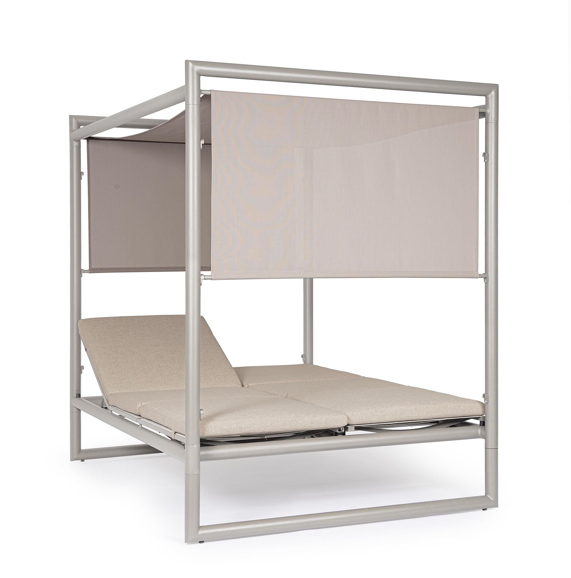 Outdoor Daybed Konnor Rastin mit Pergola und verstellbarer Rückenlehne | Moderne Garten Lounge